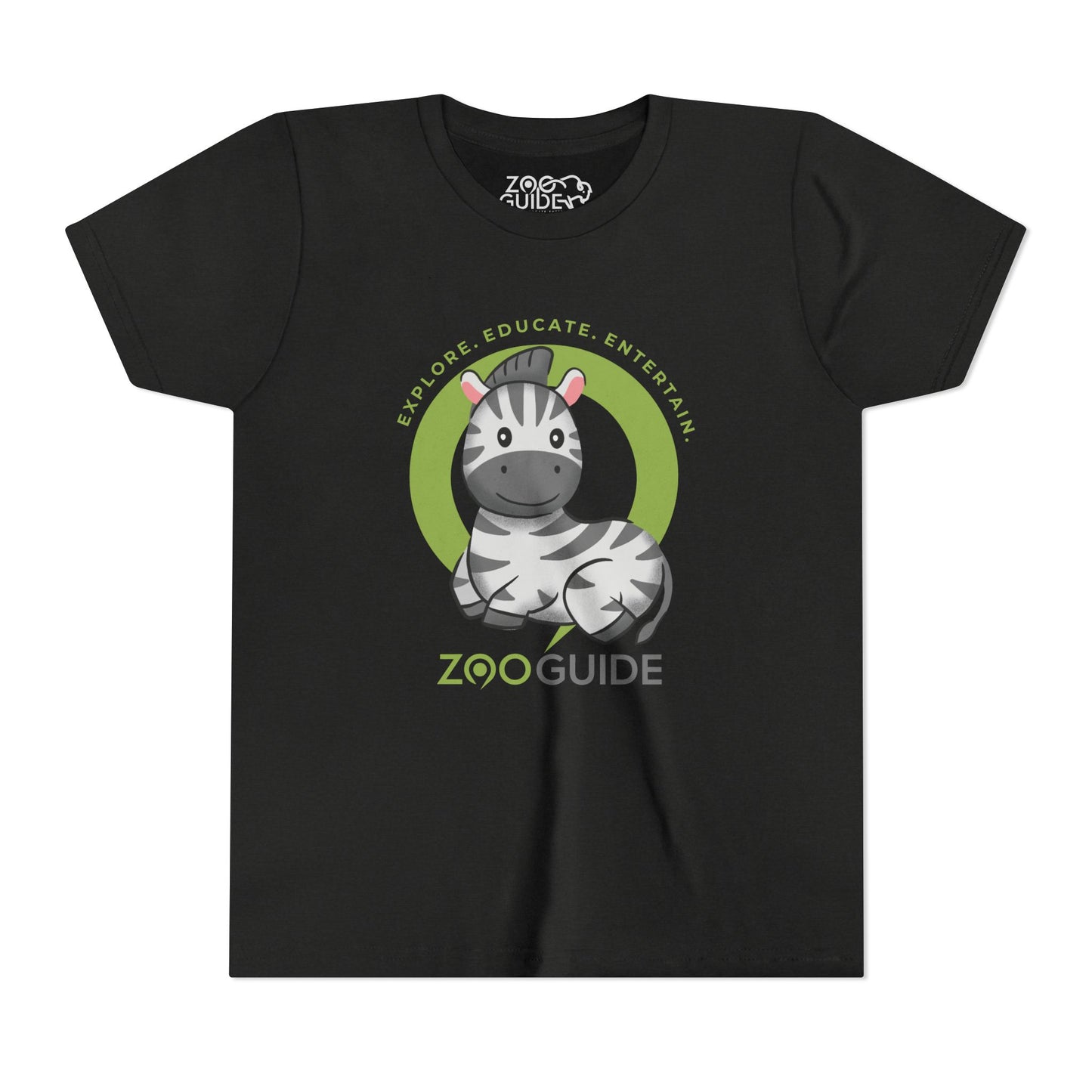 Zebra Laying Down in Zoo Guide™ Waypoint Icon Youth Tee Shirt by Zoo Guide™