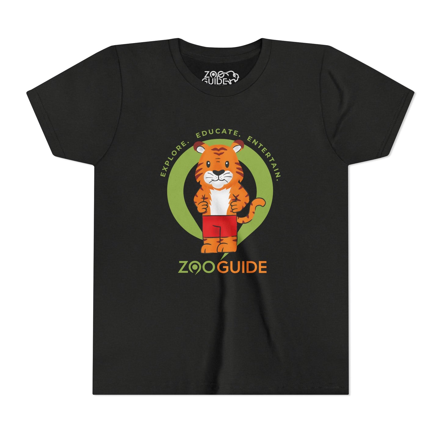 Tiger in Shorts in Zoo Guide™ Waypoint Icon Youth Tee Shirt by Zoo Guide™