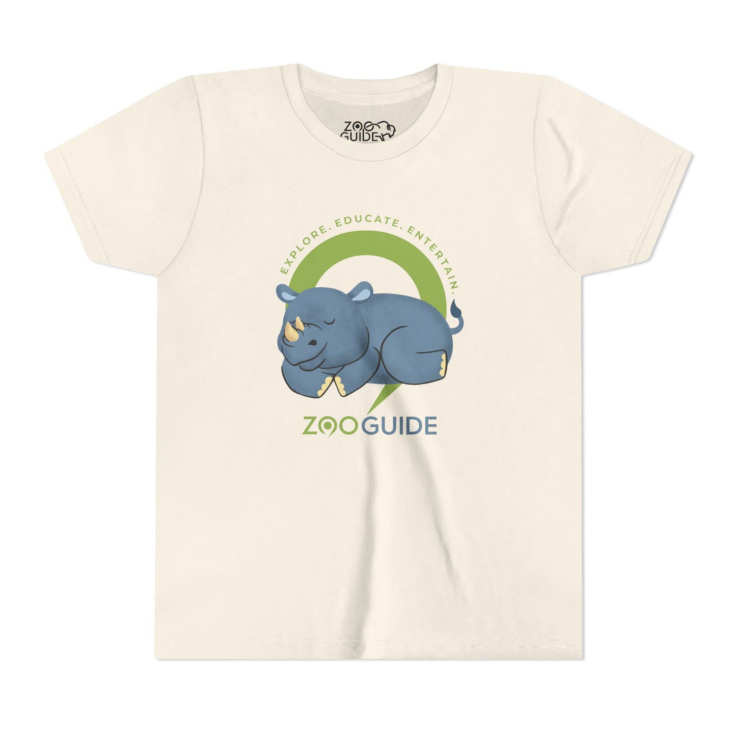 Rhino Nap Time in Zoo Guide™ Waypoint Icon Youth Tee Shirt by Zoo Guide™