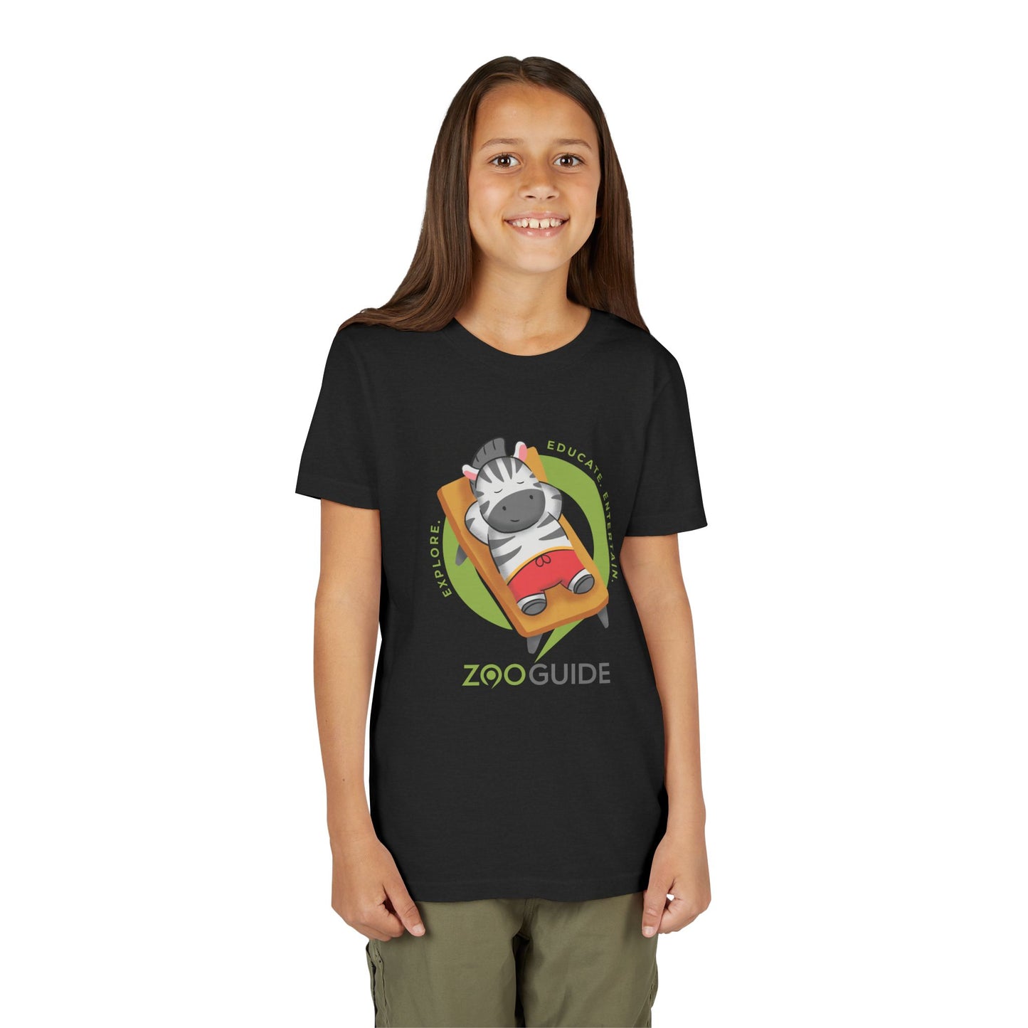 Zebra Sunbathing in Zoo Guide™ Waypoint Icon Youth Tee Shirt by Zoo Guide™