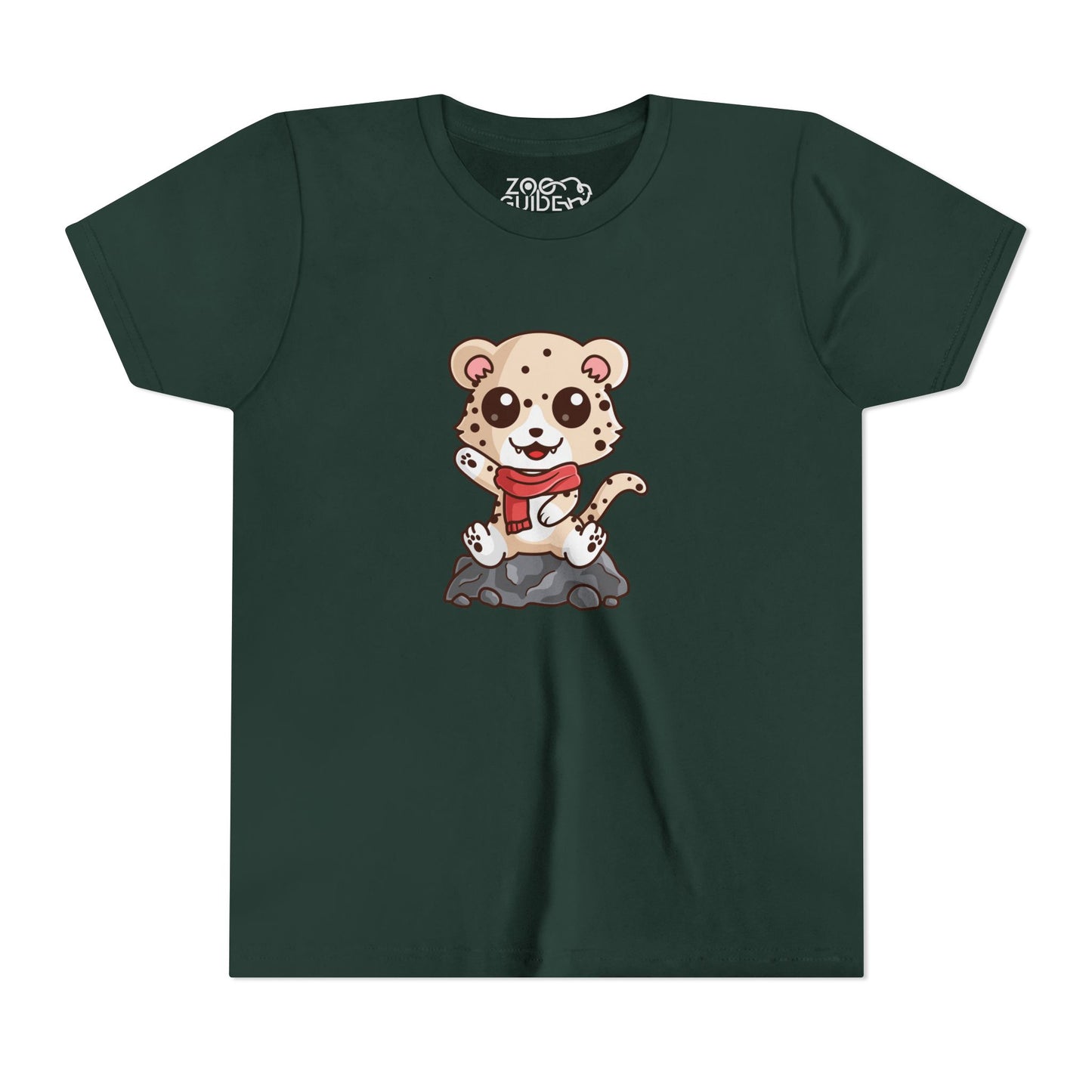 Snow Leopard Kawaii Style Youth Tee Shirt by Zoo Guide™