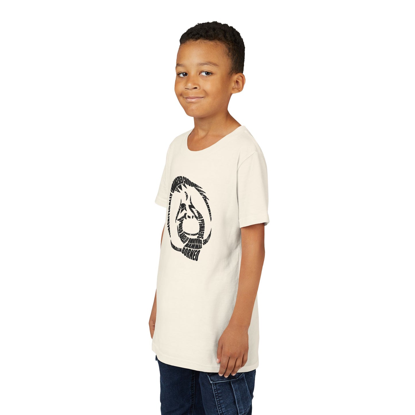 Orangutan Head Word Art Youth Tee Shirt by Zoo Guide™