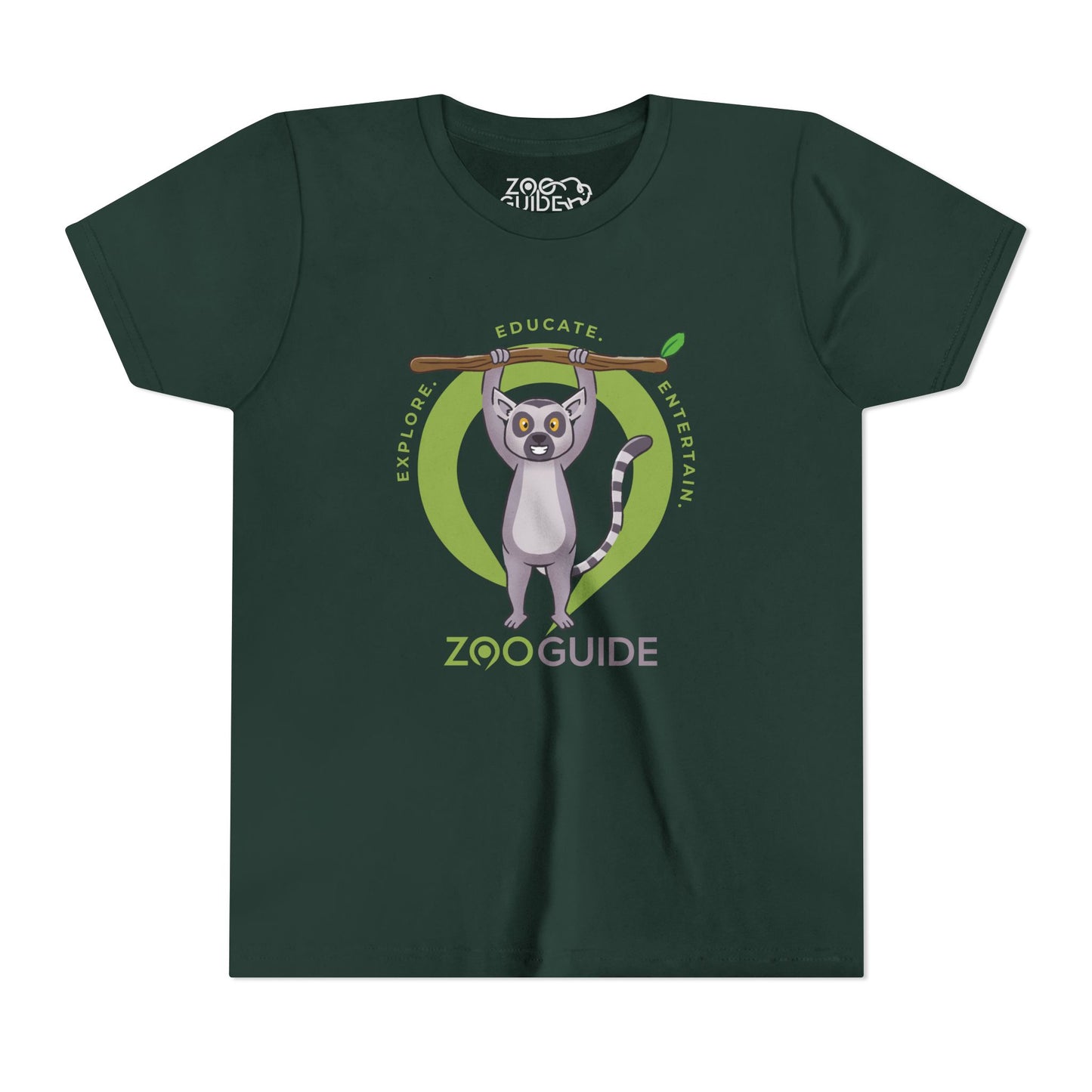 Ring-tailed Lemur "Hang in There" in Zoo Guide™ Waypoint Icon Youth Tee Shirt by Zoo Guide™
