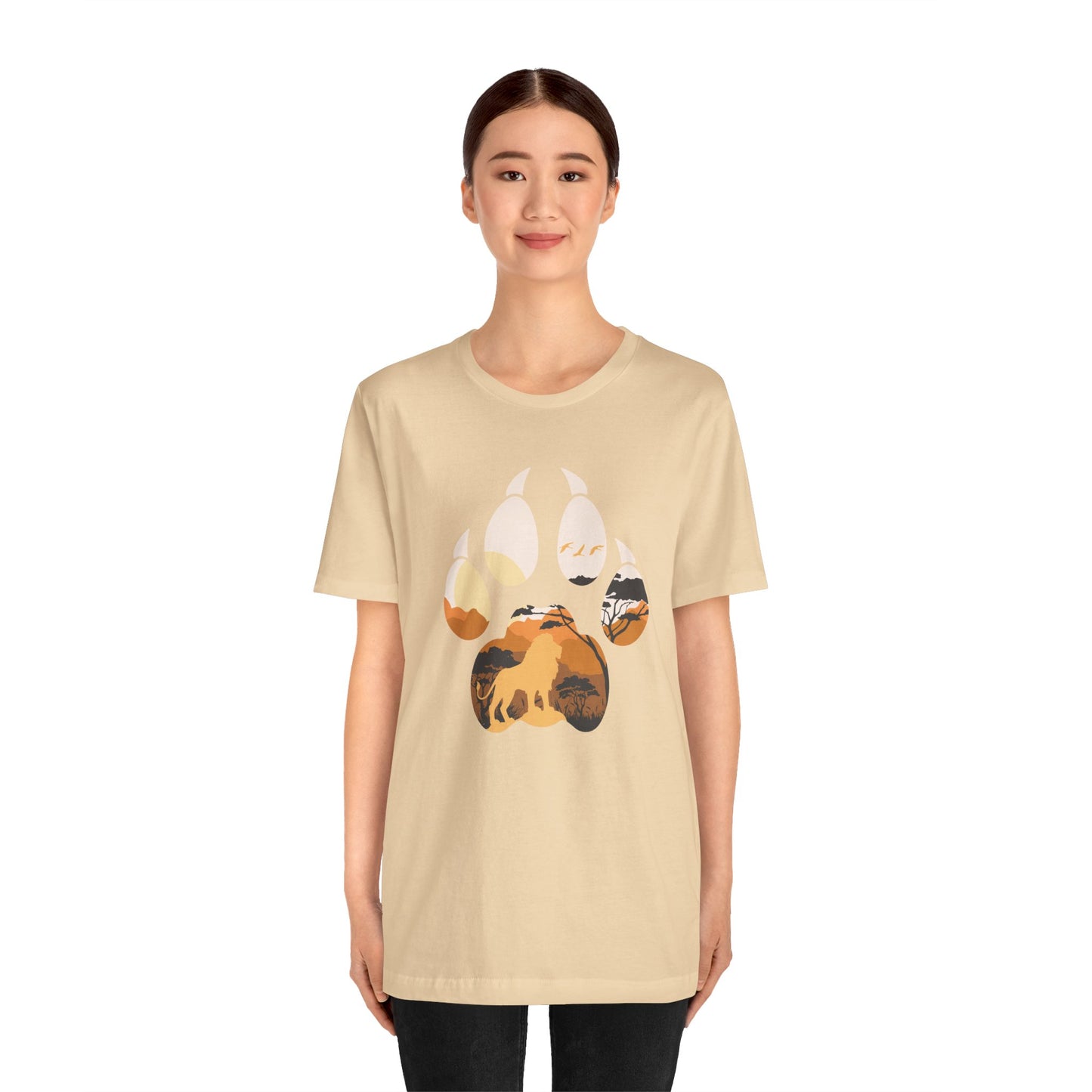 African Lion Print Adult Unisex Tee Shirt by Zoo Guide™