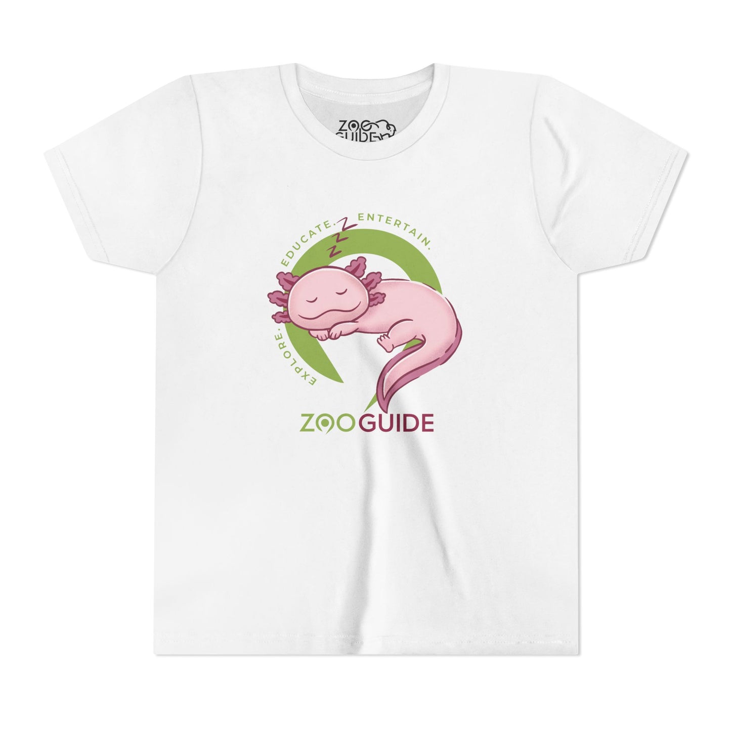 Axolotl Sleeping in Zoo Guide™ Waypoint Icon Youth Tee Shirt by Zoo Guide™