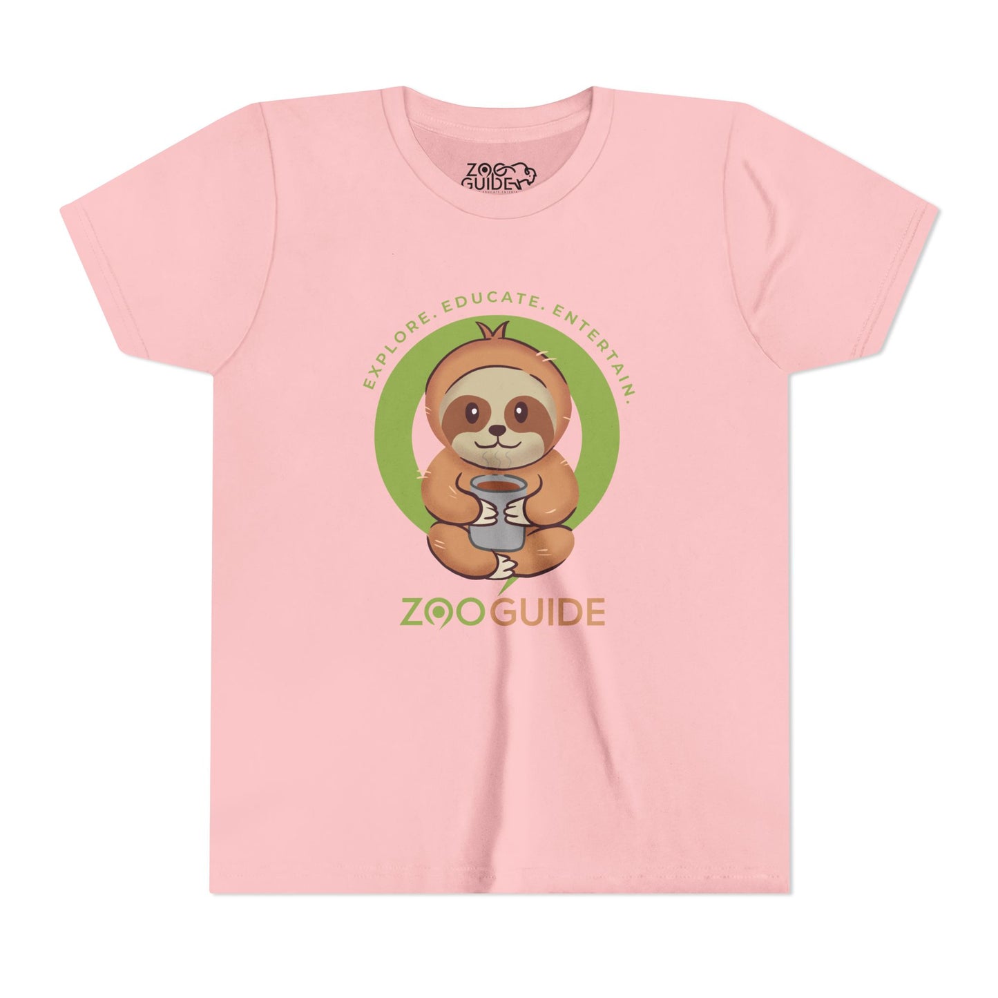 Sloth Drinking from Cup in Zoo Guide™ Waypoint Icon Youth Tee Shirt by Zoo Guide™