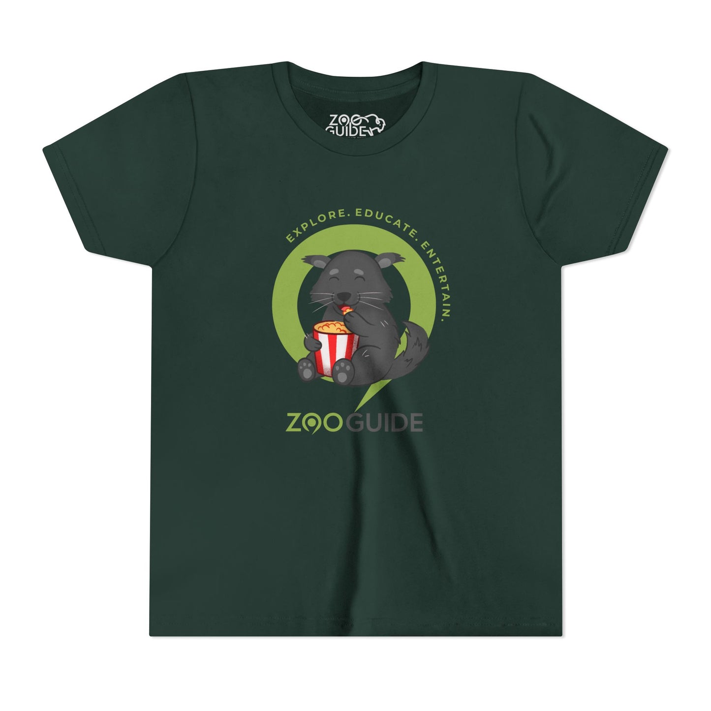 Binturong Eating Popcorn in Zoo Guide™ Waypoint Icon Youth Tee Shirt by Zoo Guide™