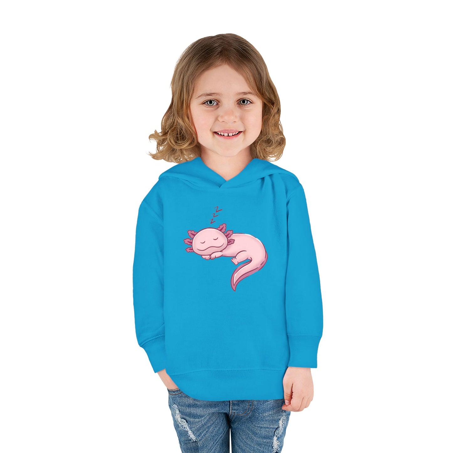 Axolotl Sleeping Toddler Pullover Fleece Hoodie by Zoo Guide™