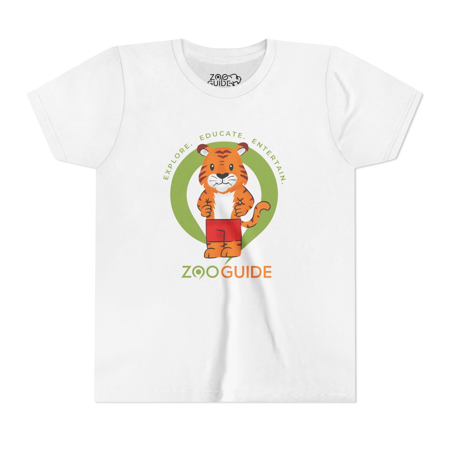 Tiger in Shorts in Zoo Guide™ Waypoint Icon Youth Tee Shirt by Zoo Guide™