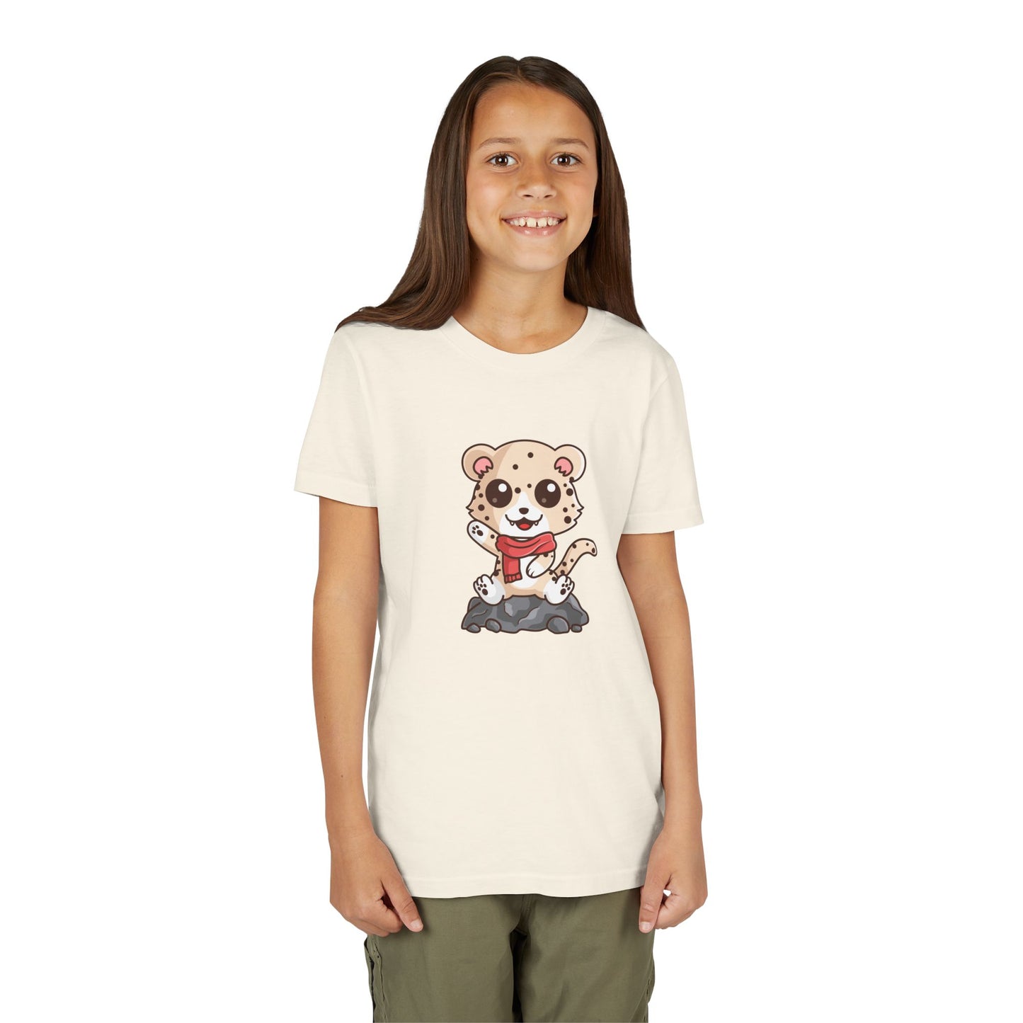 Snow Leopard Kawaii Style Youth Tee Shirt by Zoo Guide™