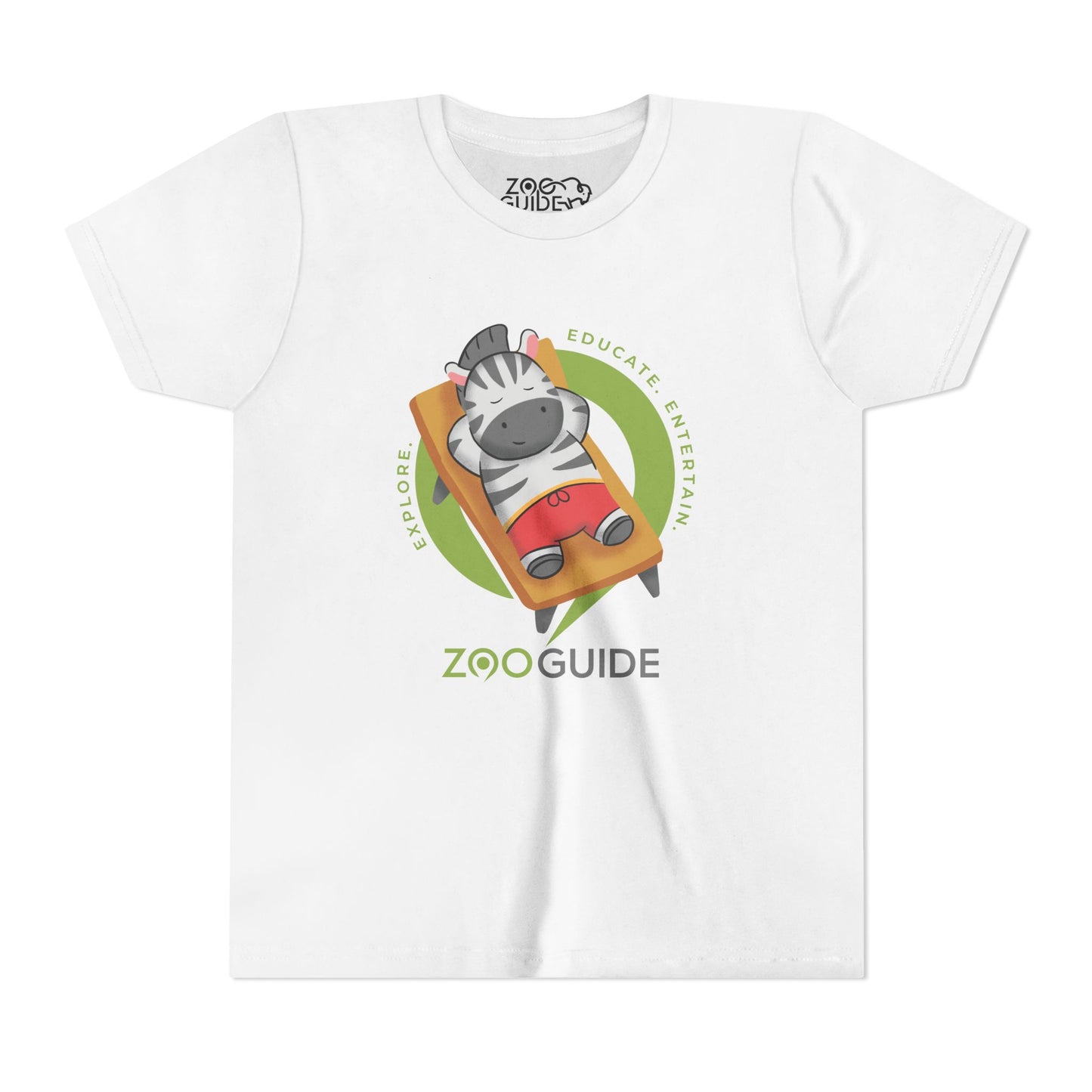 Zebra Sunbathing in Zoo Guide™ Waypoint Icon Youth Tee Shirt by Zoo Guide™