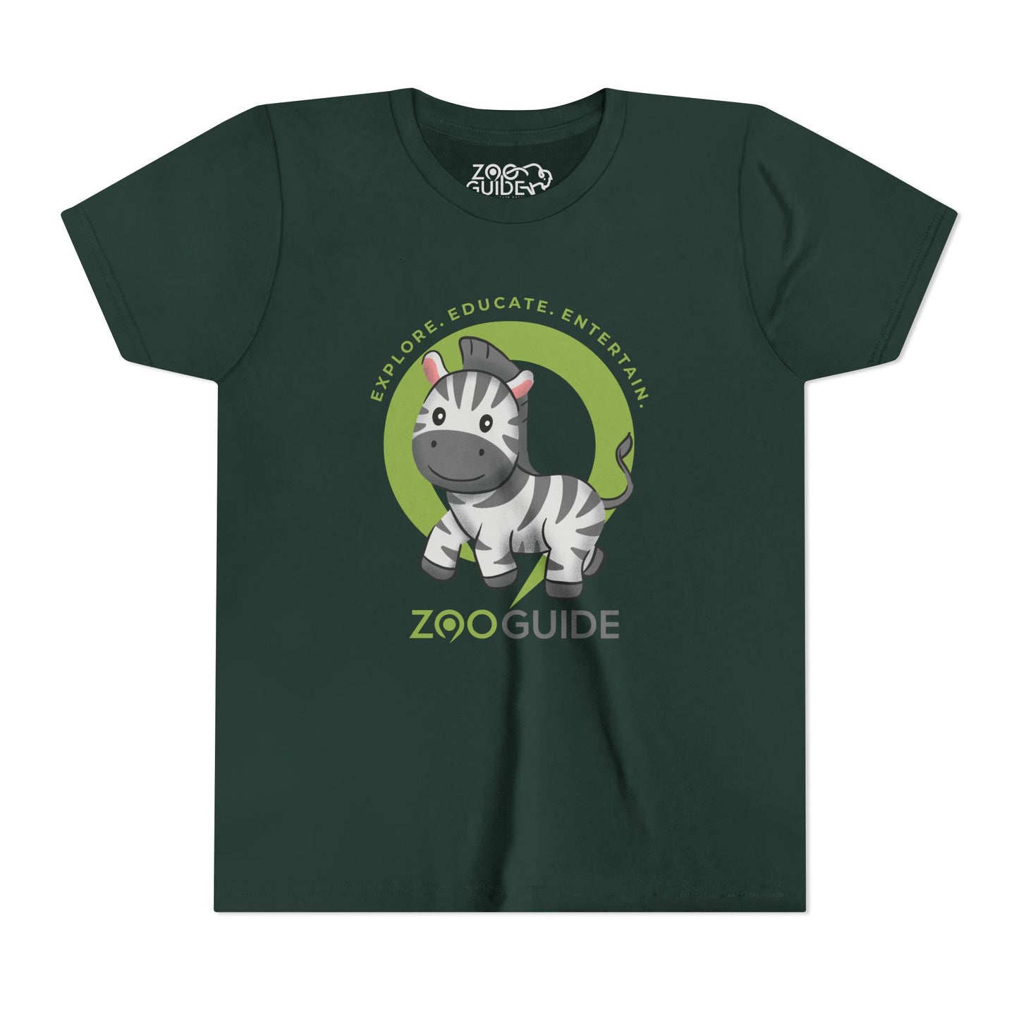 Zebra Prancing in Zoo Guide™ Waypoint Icon Youth Tee Shirt by Zoo Guide™