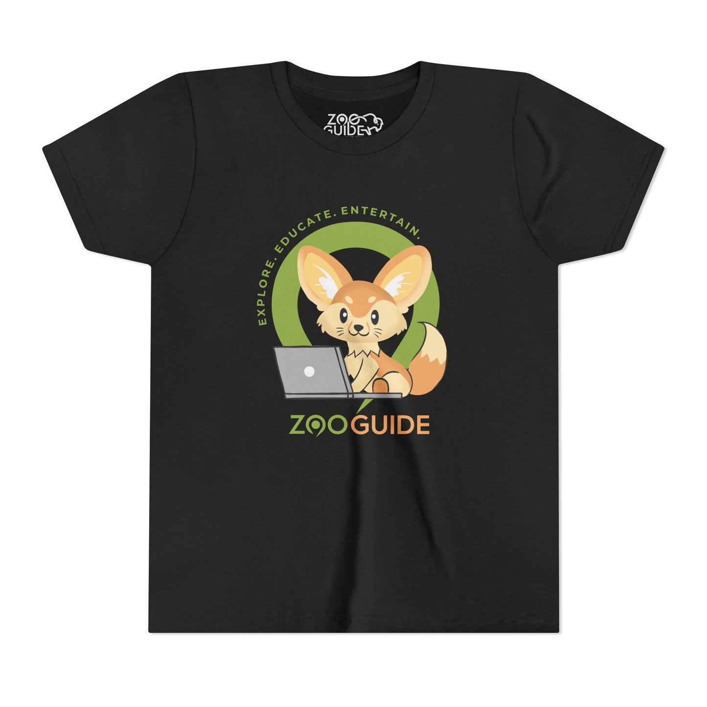 Fennec Fox on Laptop in Zoo Guide™ Waypoint Icon Youth Tee Shirt by Zoo Guide™