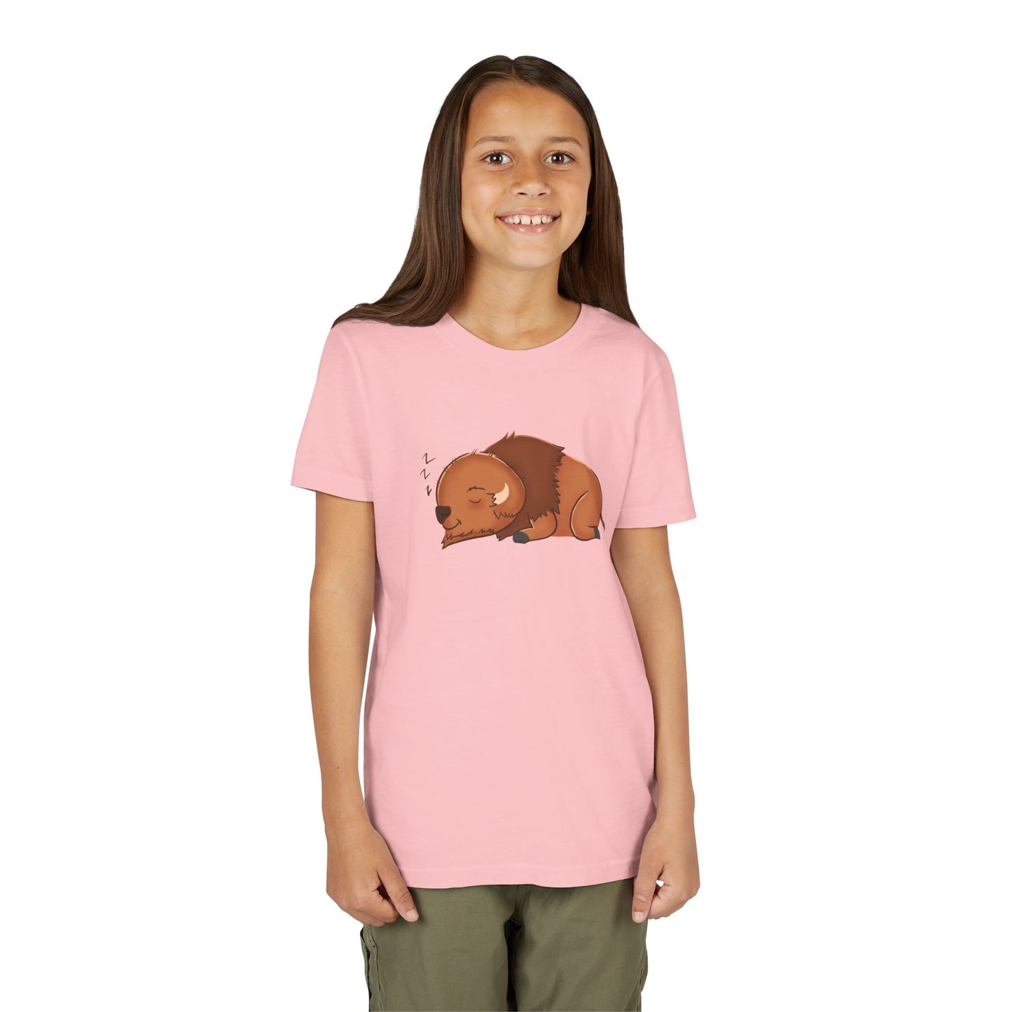 American Bison Sleeping Youth Tee Shirt by Zoo Guide™