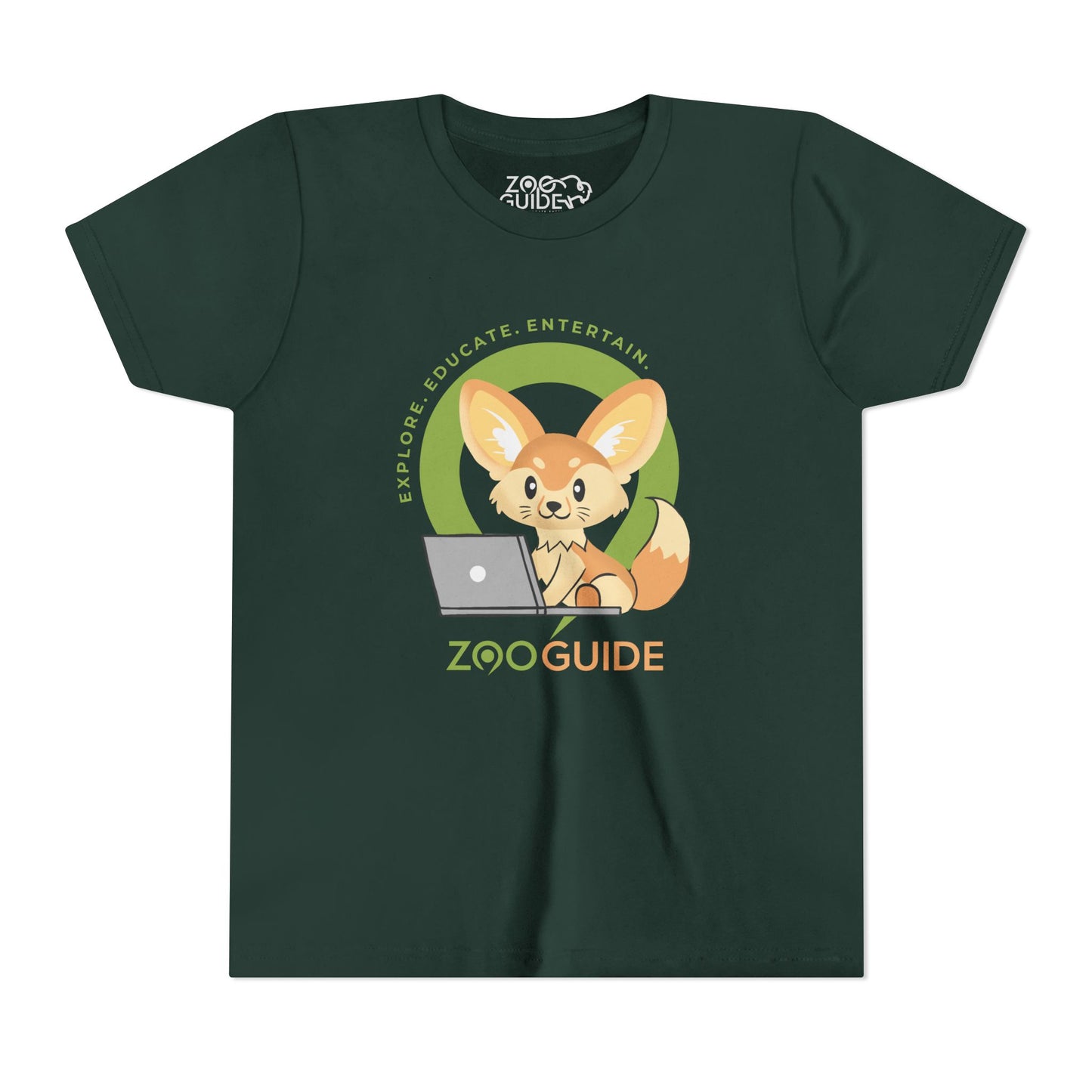 Fennec Fox on Laptop in Zoo Guide™ Waypoint Icon Youth Tee Shirt by Zoo Guide™