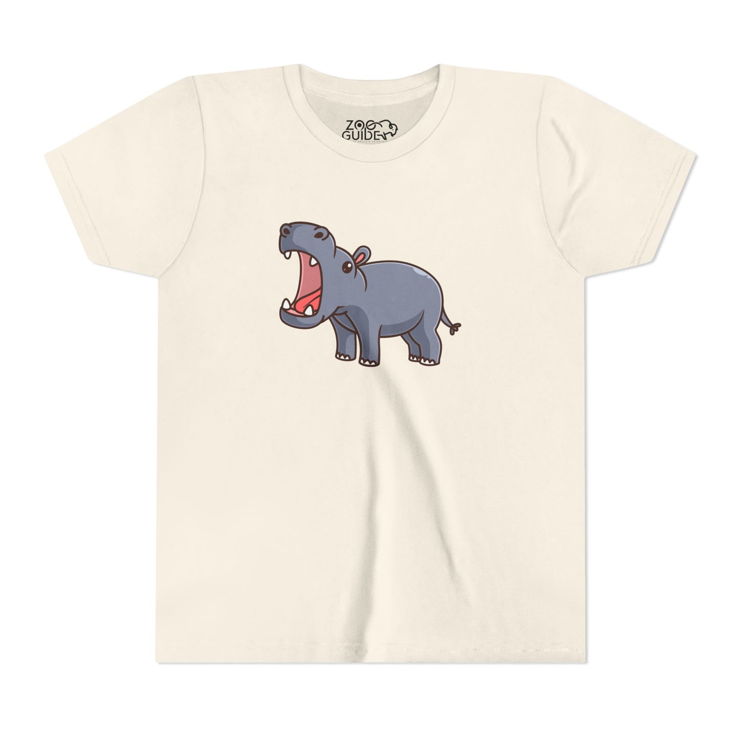 Open Mouth Hippo Kawaii Style Youth Tee Shirt by Zoo Guide™
