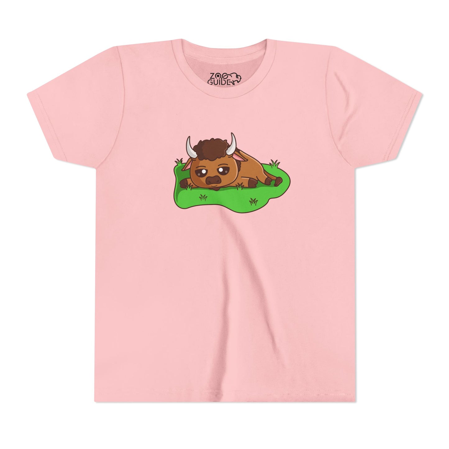 Bison Resting Kawaii Style Youth Tee Shirt by Zoo Guide™