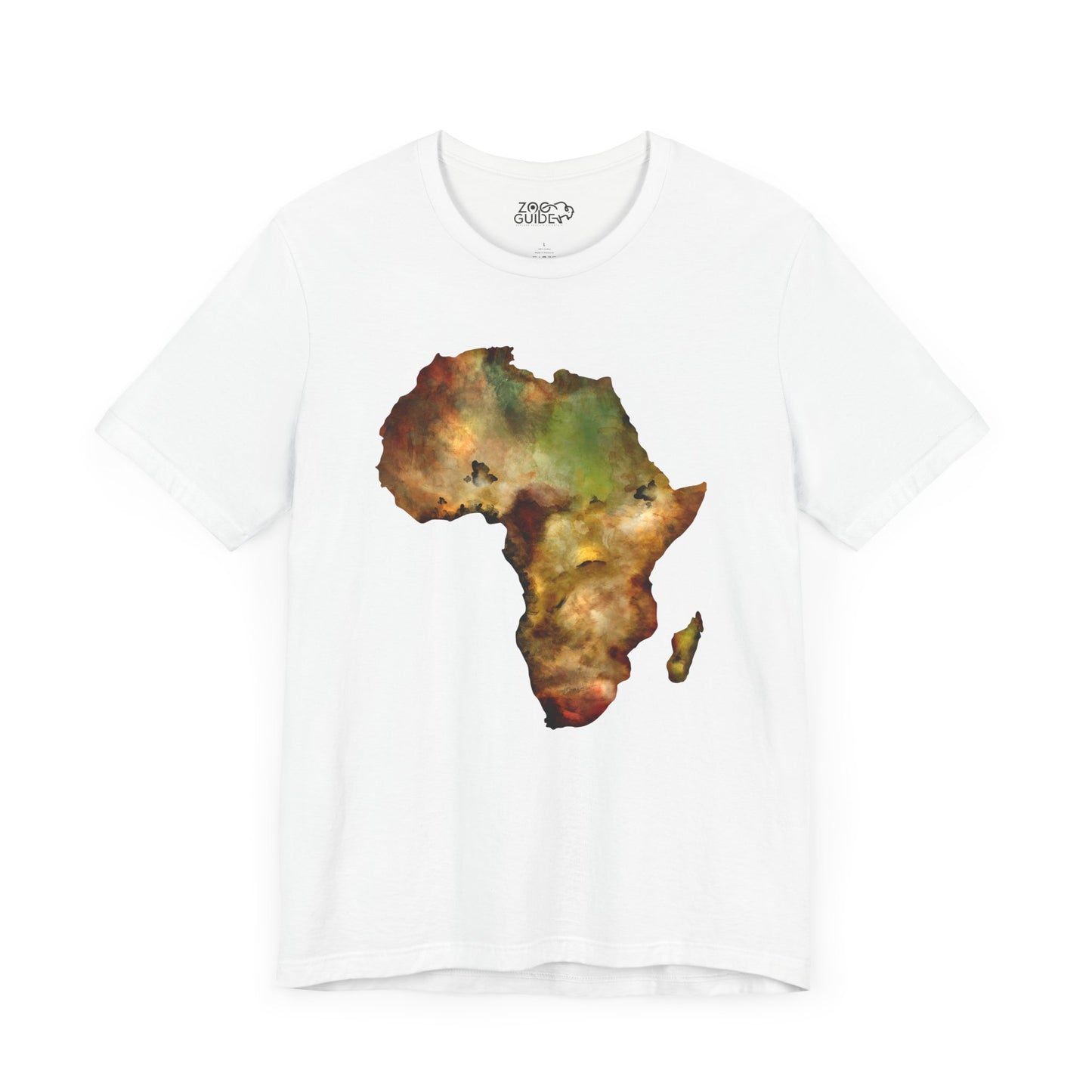 Africa Map Adult Unisex Tee Shirt by Zoo Guide™