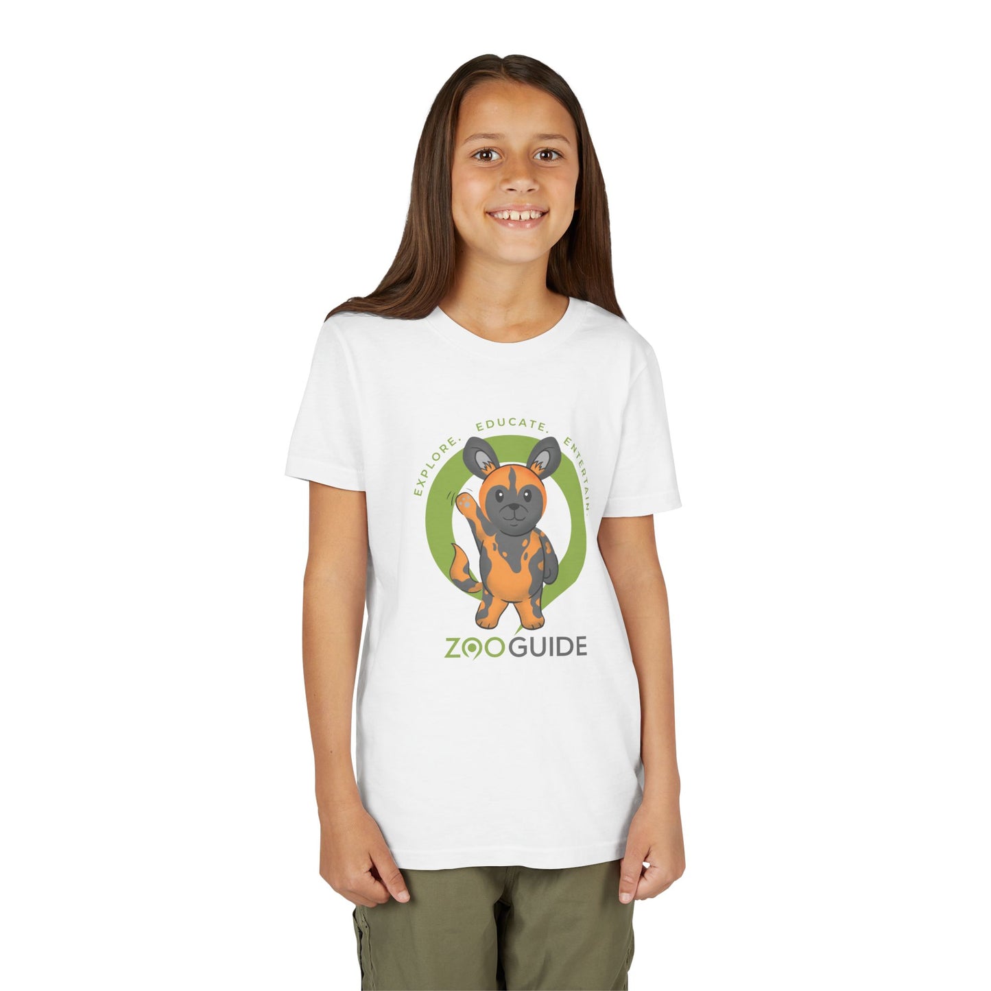 African Painted Dog Waving in Zoo Guide™ Waypoint Icon Youth Tee Shirt by Zoo Guide™