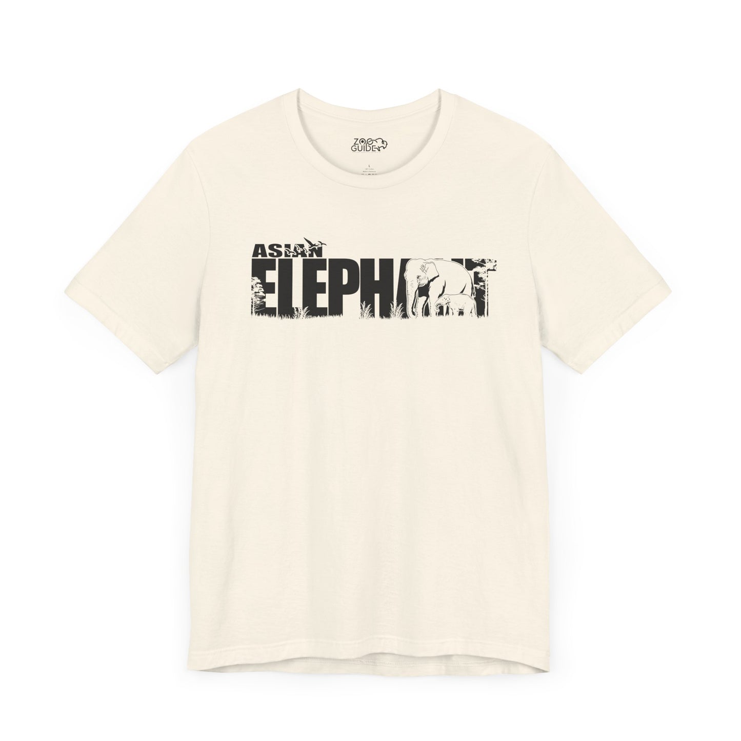 ASIAN ELEPHANT Adult Unisex Tee Shirt by Zoo Guide™