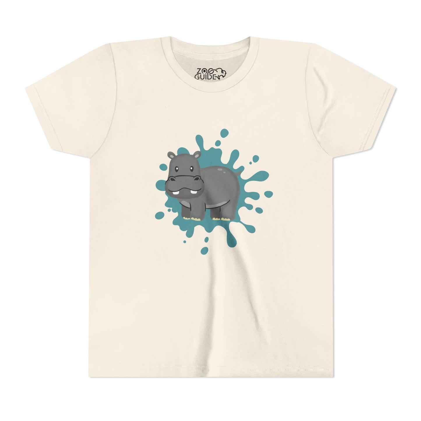 Hippo Color Splash Youth Tee Shirt by Zoo Guide™