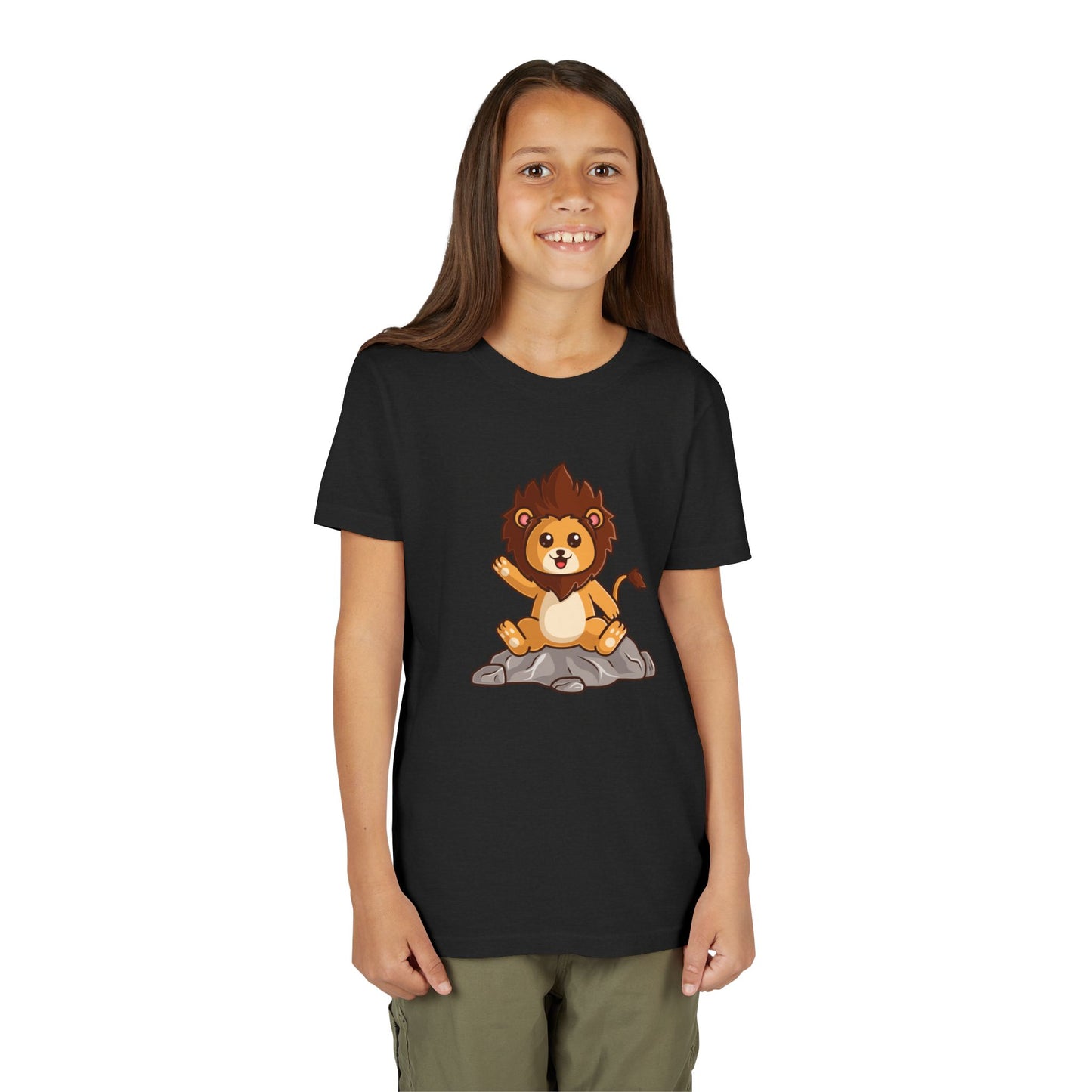 African Lion Kawaii Style Youth Tee Shirt by Zoo Guide™