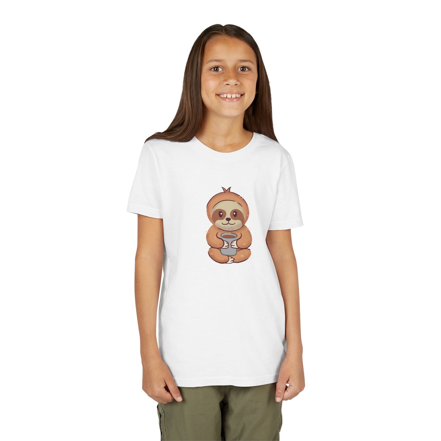 Sloth Drinking from Cup Youth Tee Shirt by Zoo Guide™