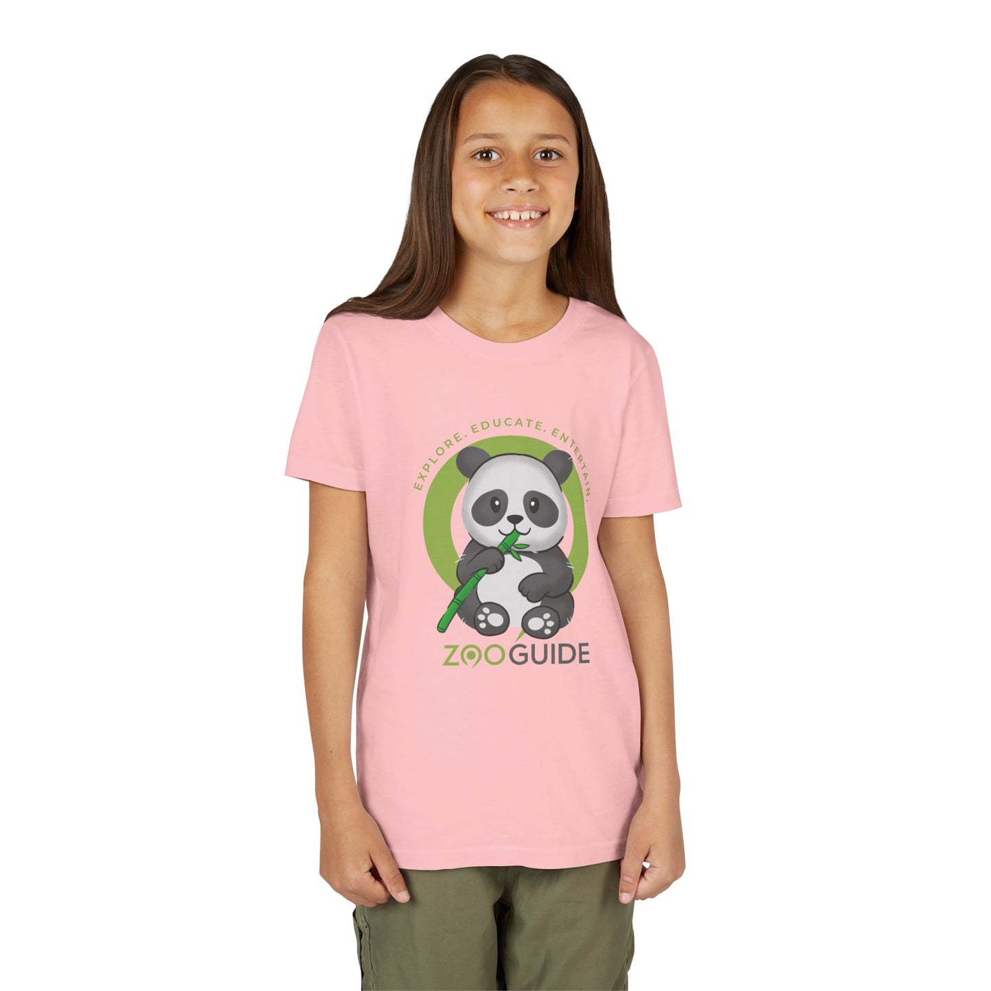 Panda Eating Bamboo in Zoo Guide™ Waypoint Icon Youth Tee Shirt by Zoo Guide™