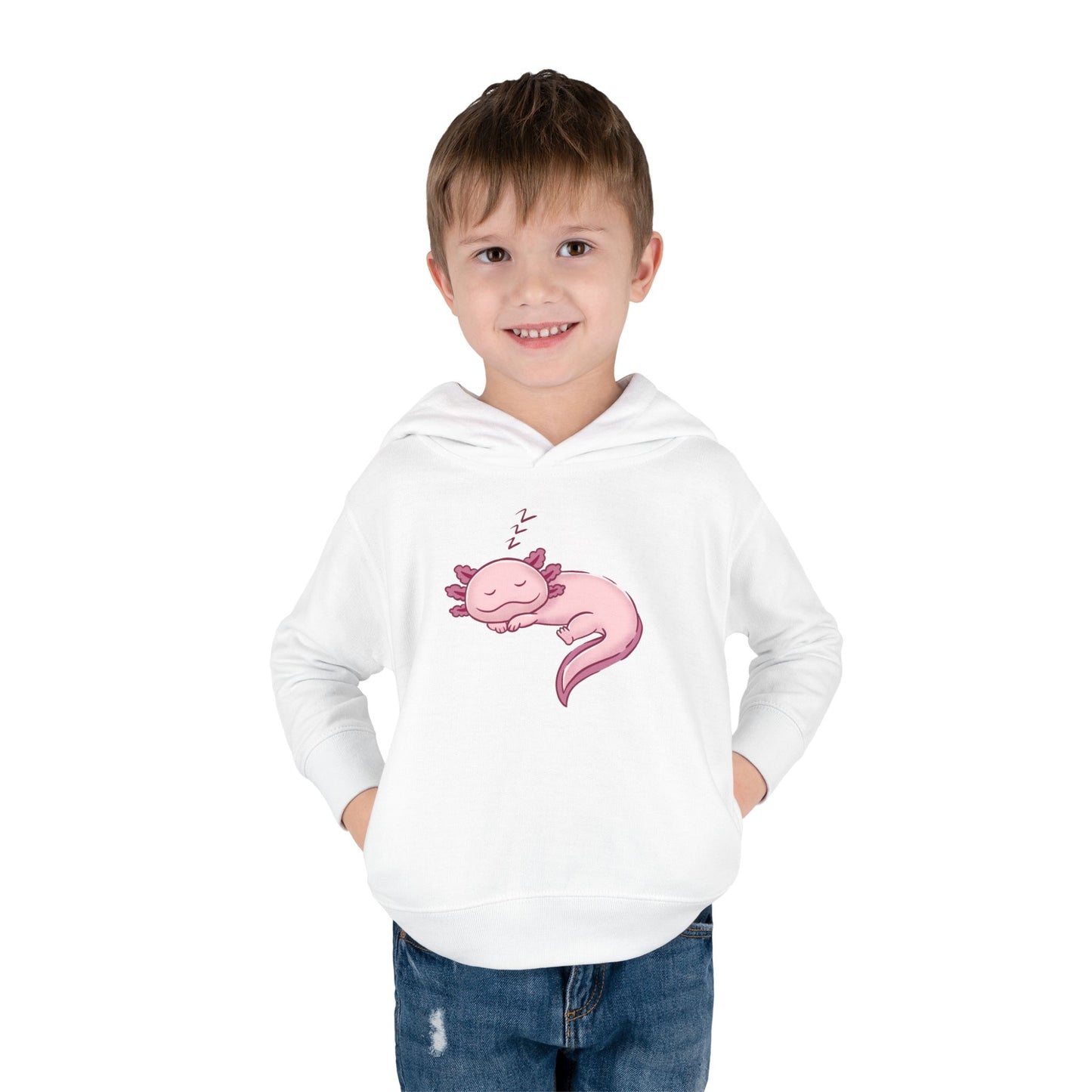 Axolotl Sleeping Toddler Pullover Fleece Hoodie by Zoo Guide™
