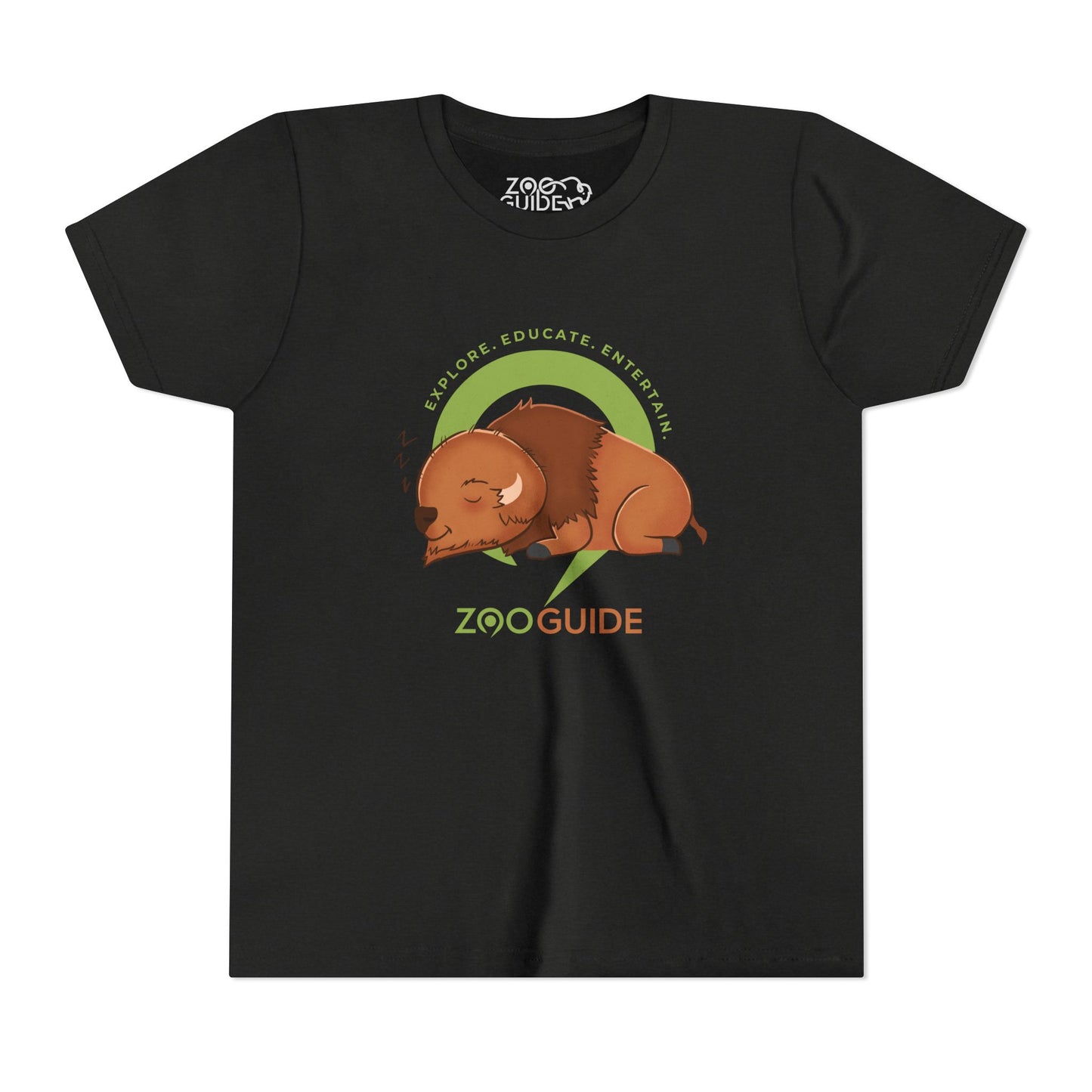 Bison Sleeping in Zoo Guide™ Waypoint Icon Youth Tee Shirt by Zoo Guide™