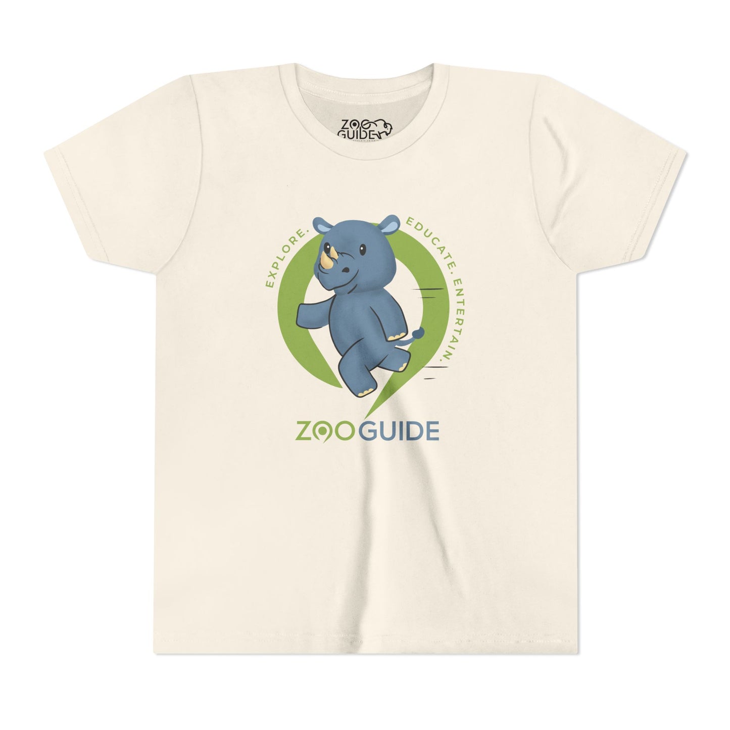 Rhino Running in Zoo Guide™ Waypoint Icon Youth Tee Shirt by Zoo Guide™