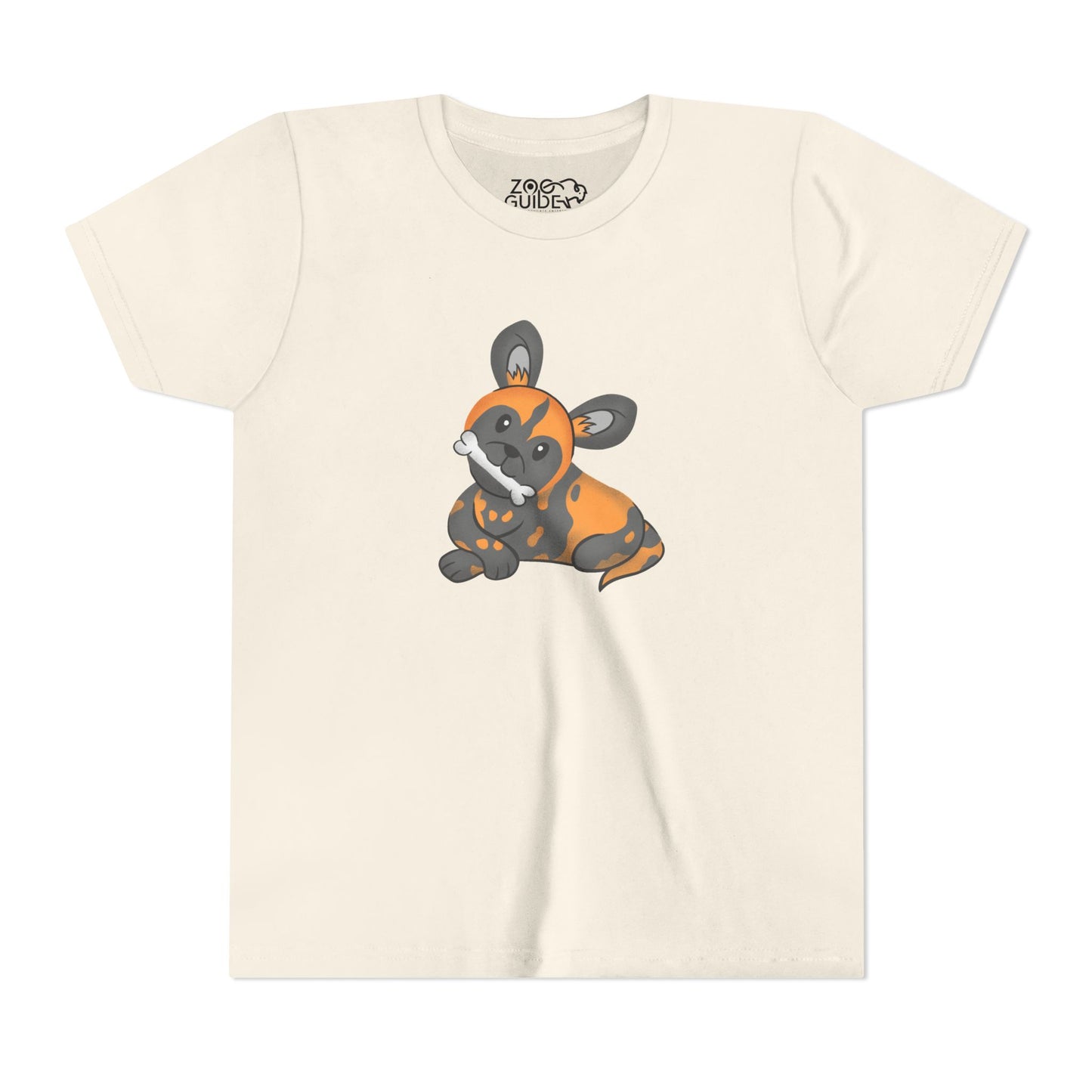 African Painted Dog with Bone Youth Tee Shirt by Zoo Guide™