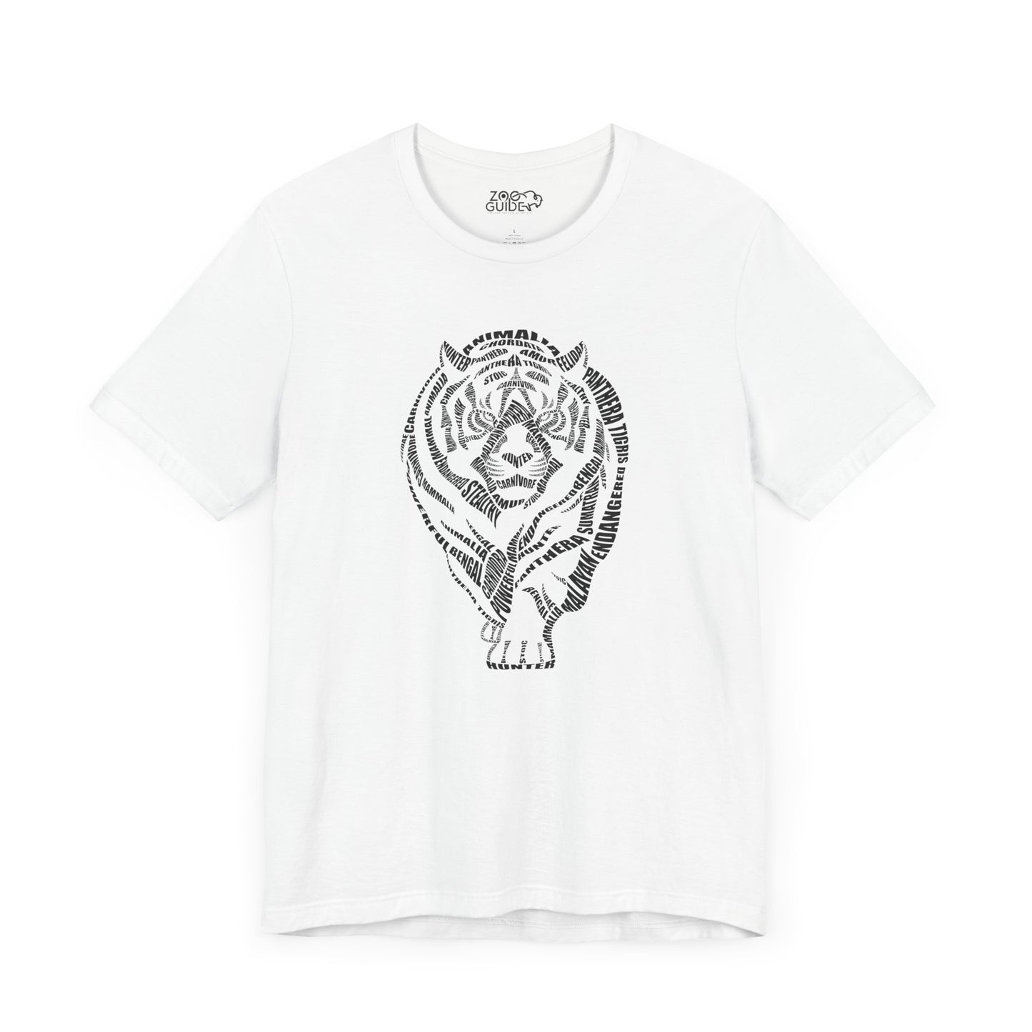 Tiger Word Art Adult Unisex Short Sleeve Tee