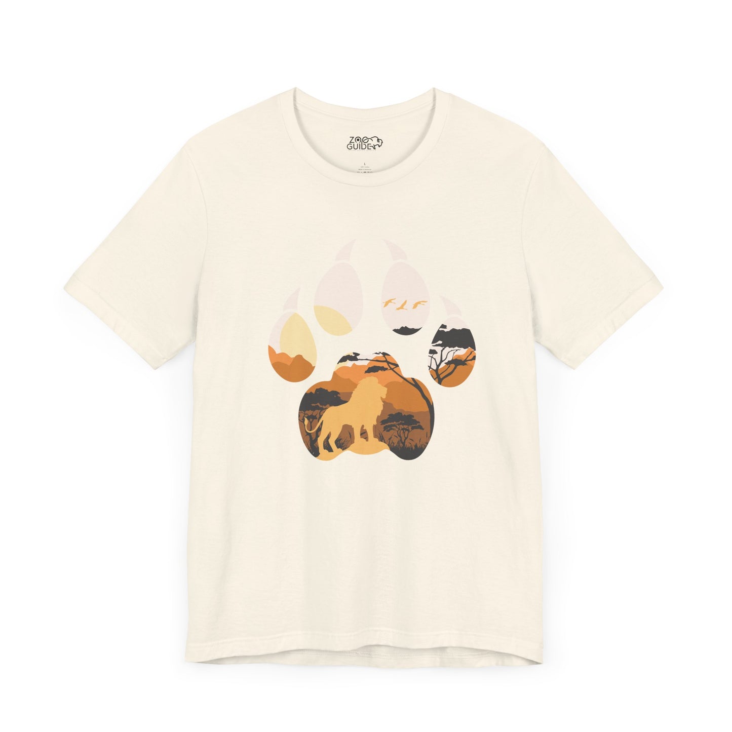 African Lion Print Adult Unisex Tee Shirt by Zoo Guide™