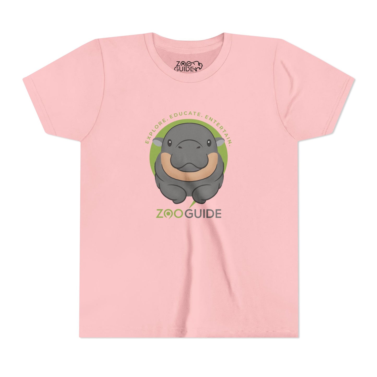 Pygmy Hippo Laying Down in Zoo Guide™ Waypoint Icon Youth Tee Shirt by Zoo Guide™