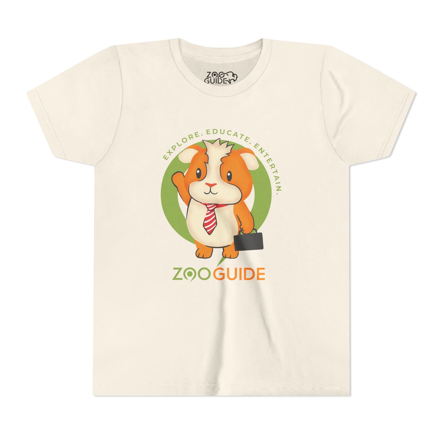 Guinea Pig "Off to Work" in Zoo Guide™ Waypoint Icon Youth Tee Shirt by Zoo Guide™