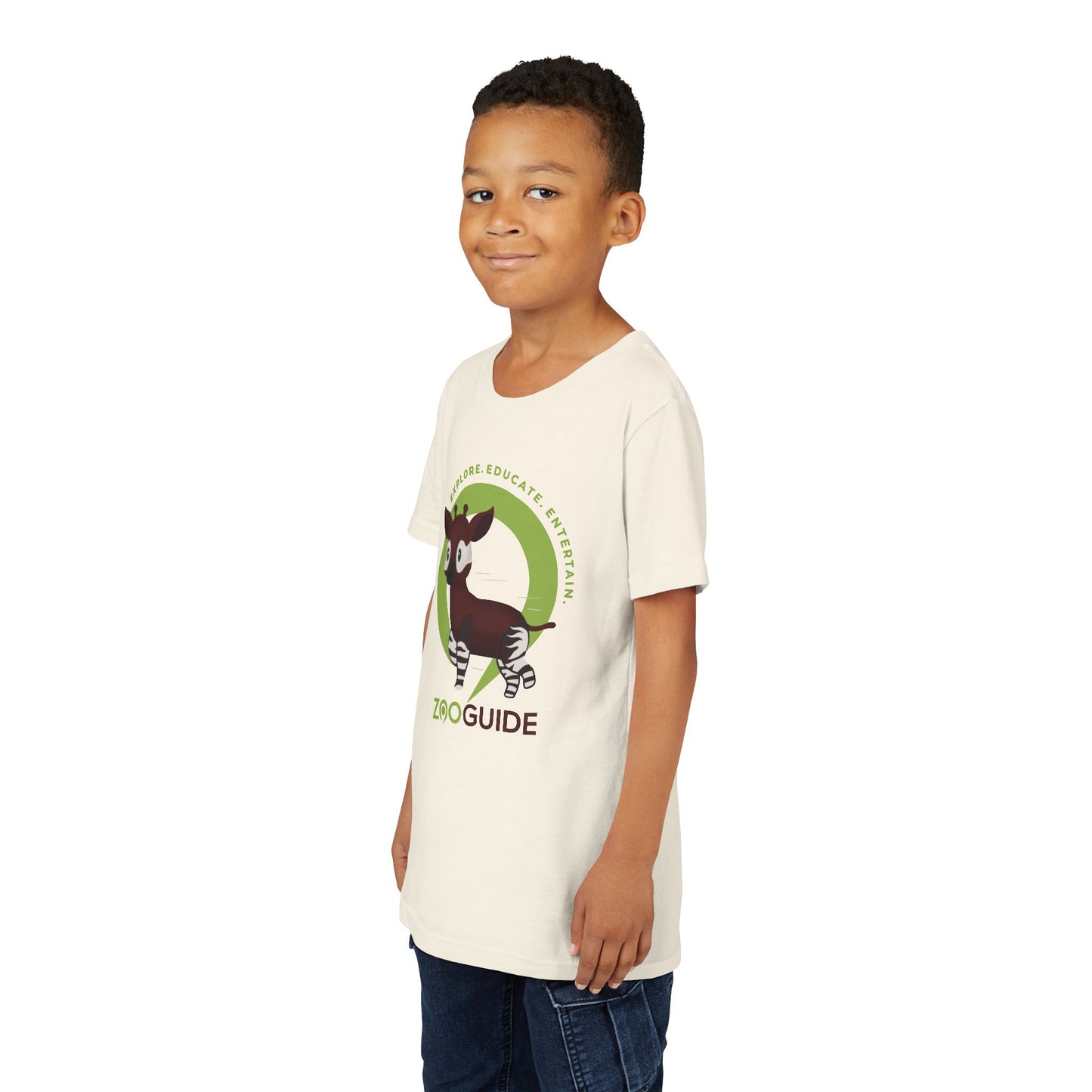 Okapi Prancing in Zoo Guide™ Waypoint Icon Youth Tee Shirt by Zoo Guide™