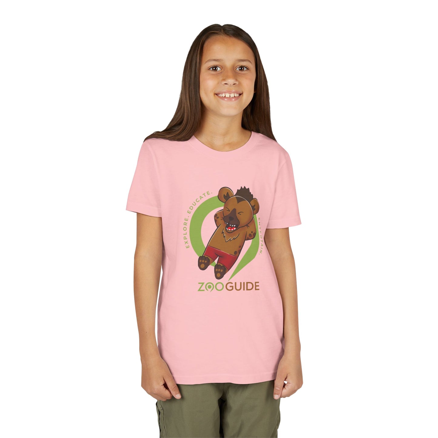 Laughing Spotted Hyena with Bone in Zoo Guide™ Waypoint Icon Youth Tee Shirt by Zoo Guide™