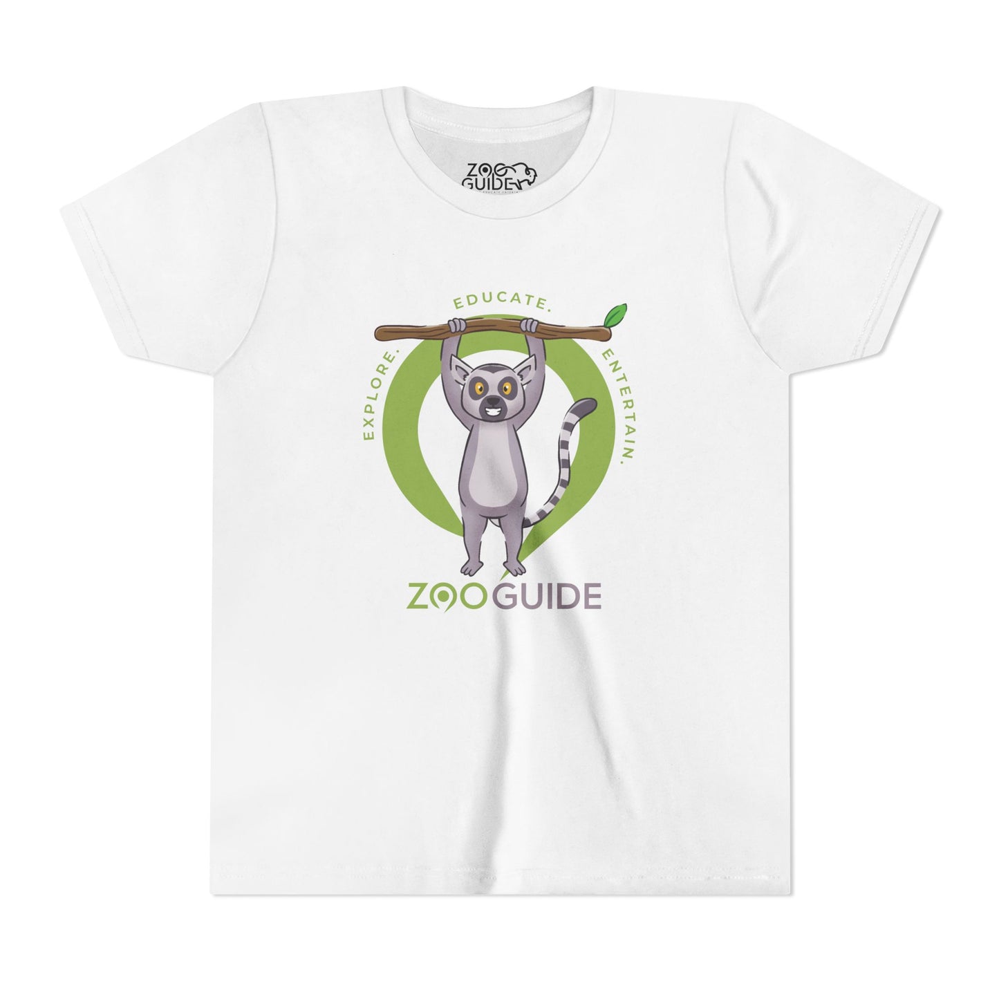 Ring-tailed Lemur "Hang in There" in Zoo Guide™ Waypoint Icon Youth Tee Shirt by Zoo Guide™