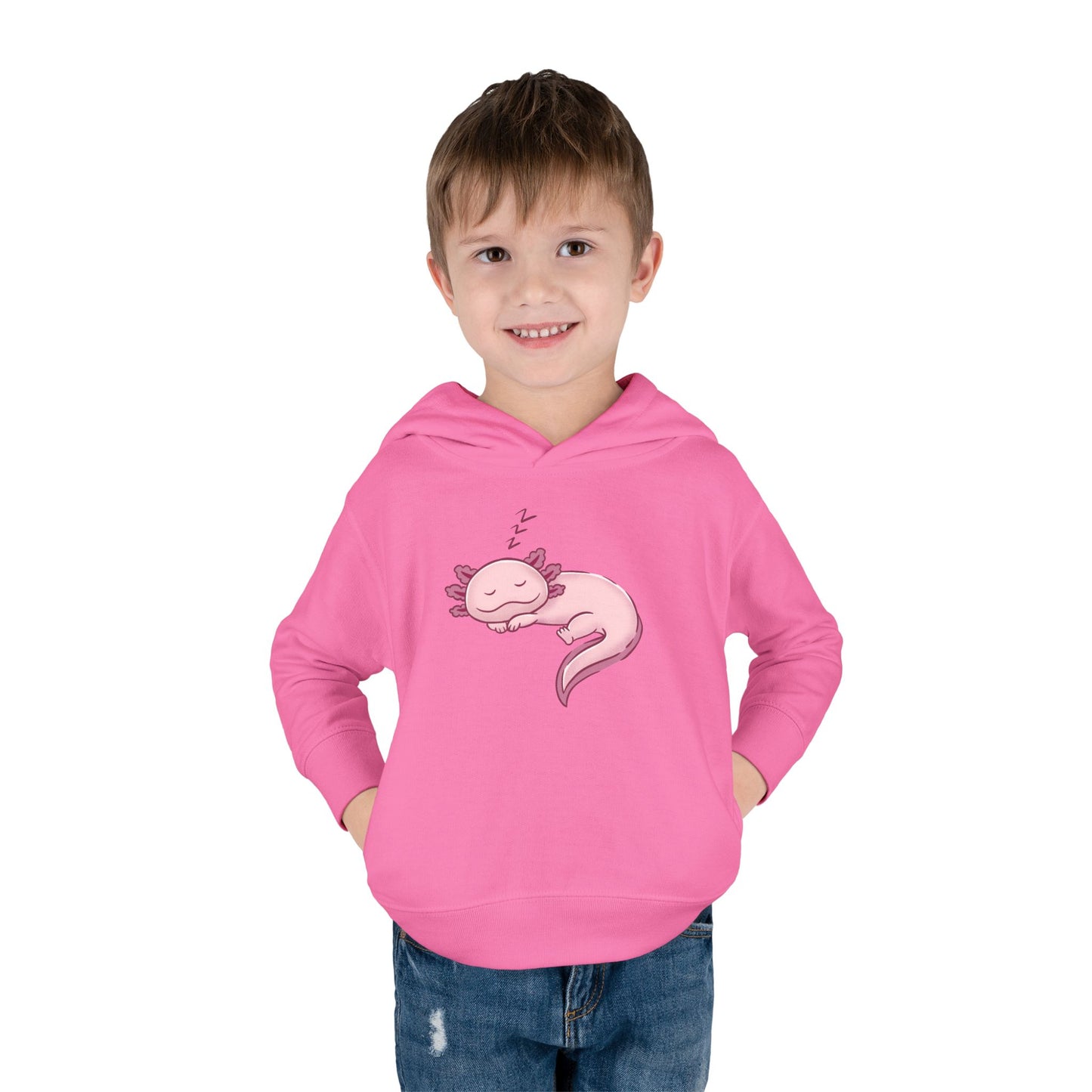 Axolotl Sleeping Toddler Pullover Fleece Hoodie by Zoo Guide™