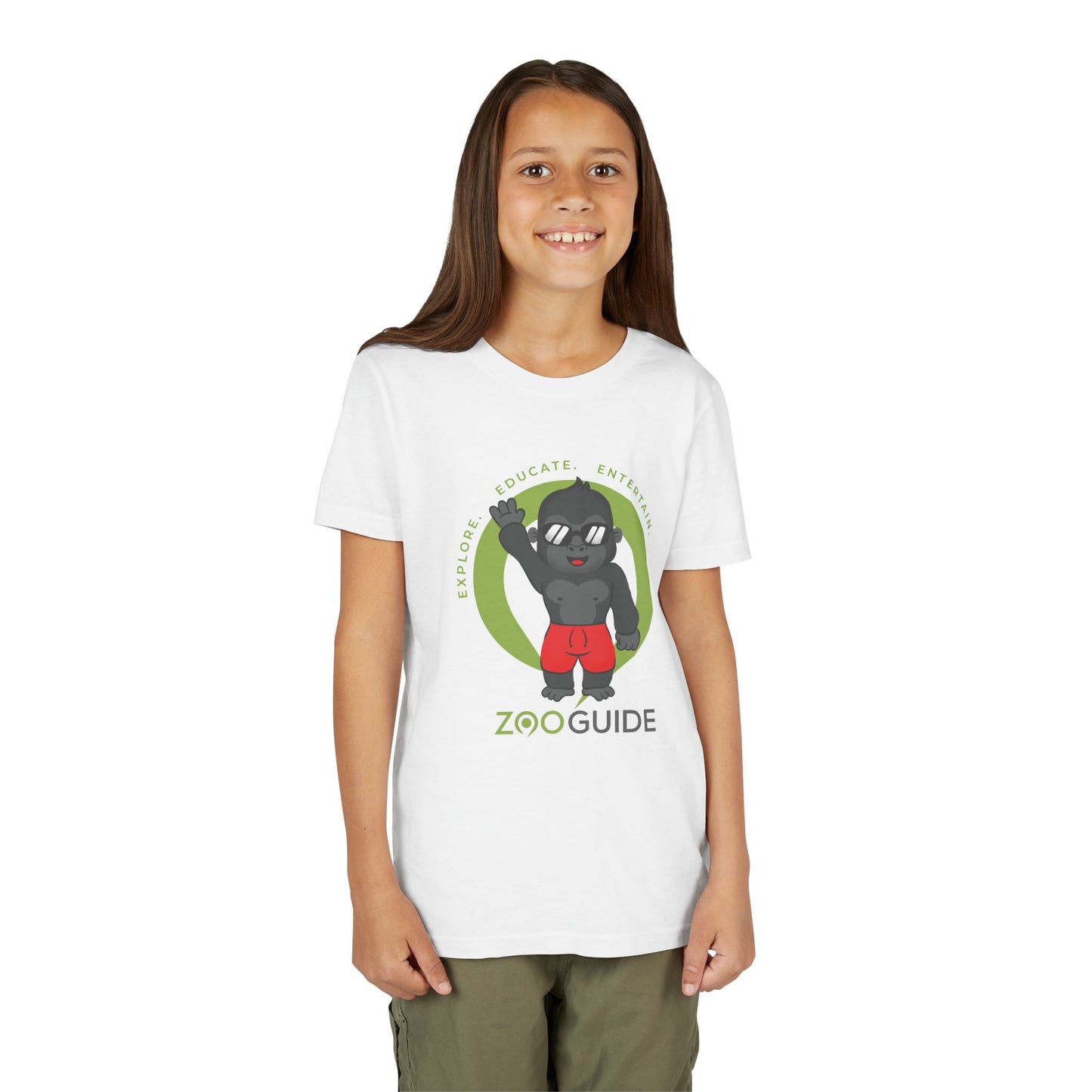 Gorilla 'Dude' in Zoo Guide™ Waypoint Icon Youth Tee Shirt by Zoo Guide™