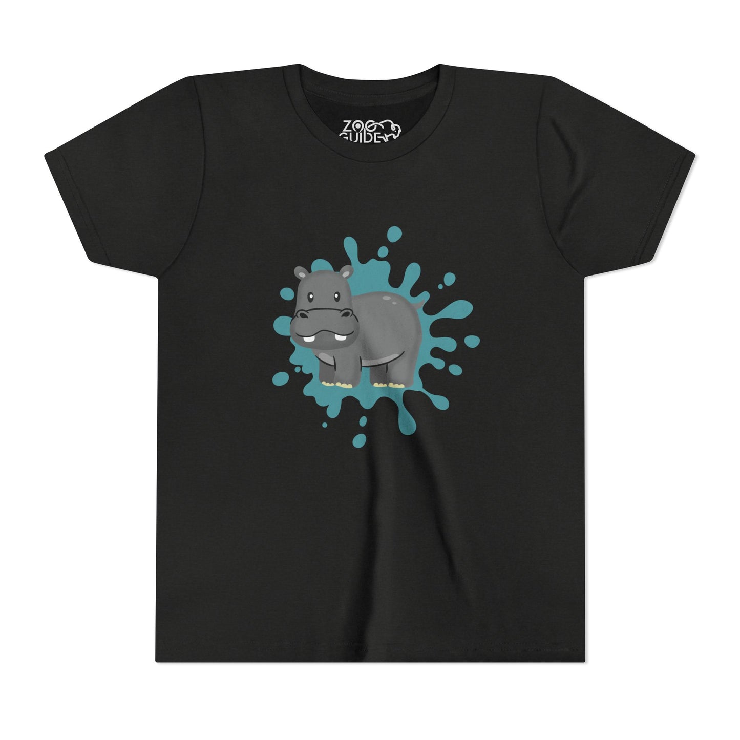 Hippo Color Splash Youth Tee Shirt by Zoo Guide™