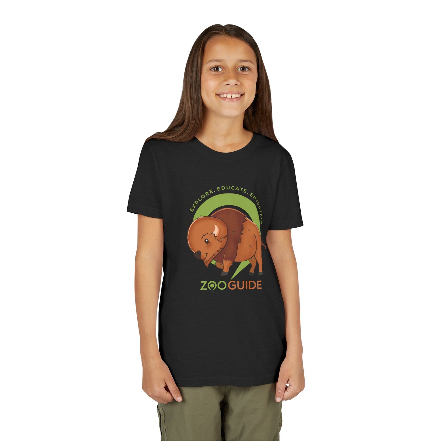 American Bison in Zoo Guide™ Waypoint Icon Youth Tee Shirt by Zoo Guide™