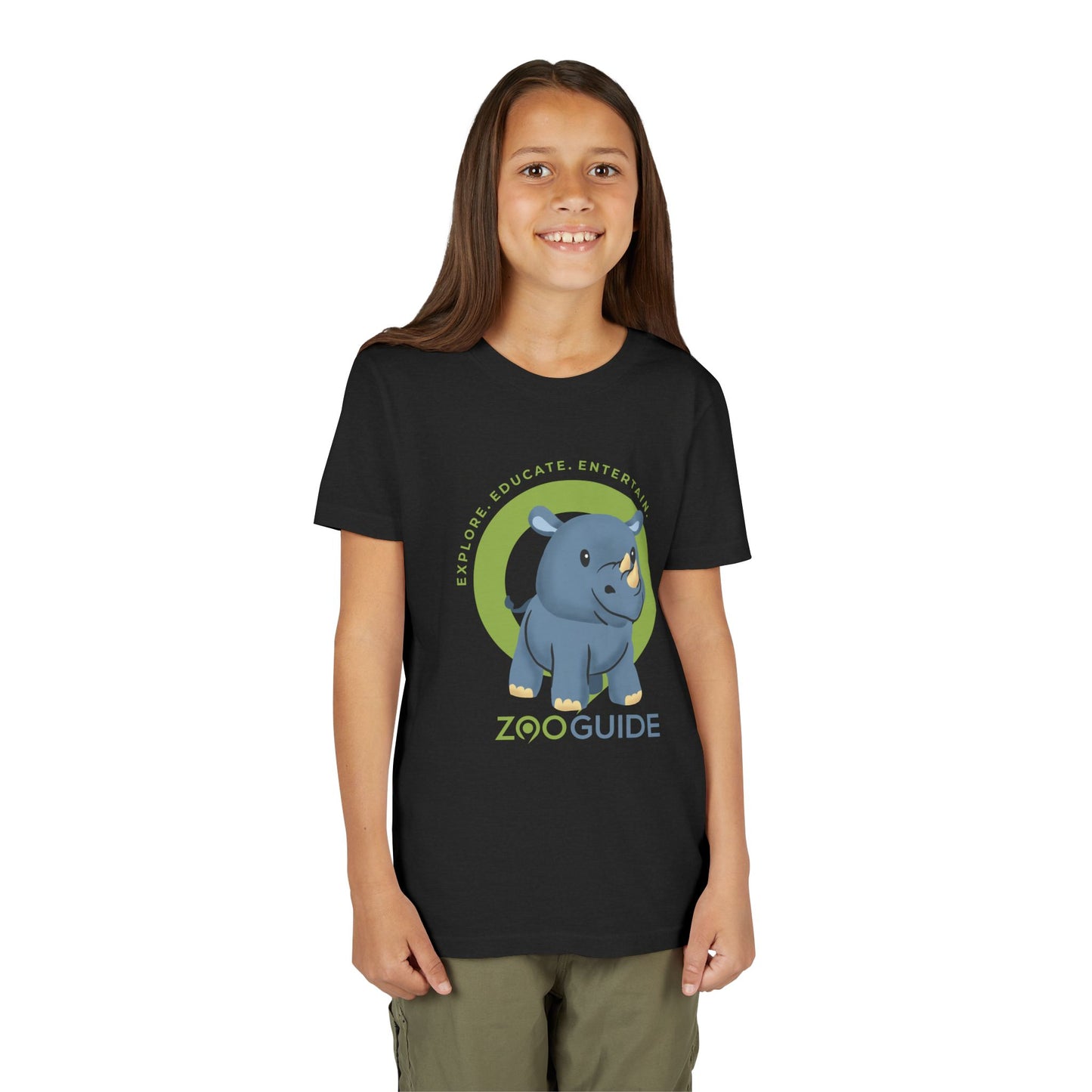 Rhino in Zoo Guide™ Waypoint Icon Youth Tee Shirt by Zoo Guide™
