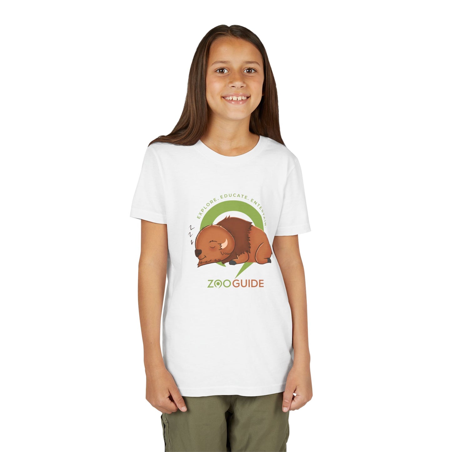 Bison Sleeping in Zoo Guide™ Waypoint Icon Youth Tee Shirt by Zoo Guide™