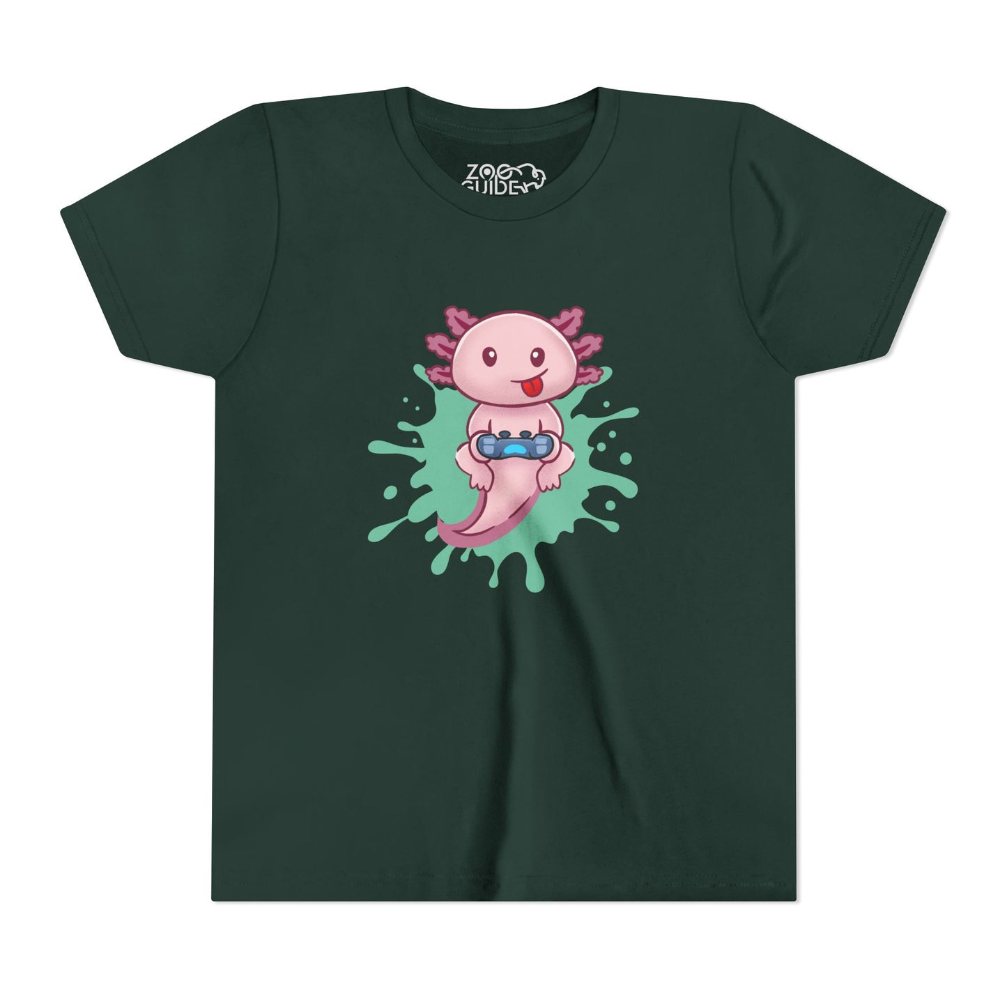 Axolotl Gaming Color Splash Youth Tee Shirt by Zoo Guide™