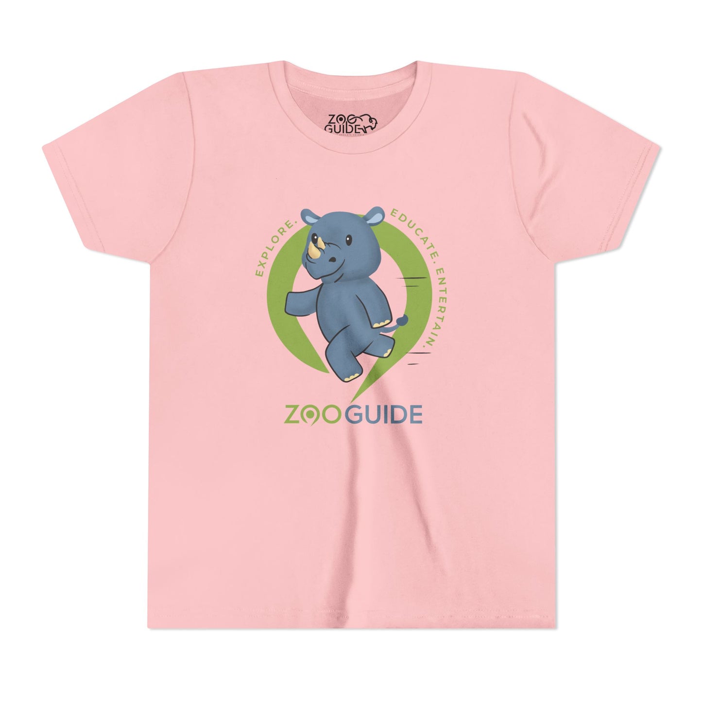 Rhino Running in Zoo Guide™ Waypoint Icon Youth Tee Shirt by Zoo Guide™