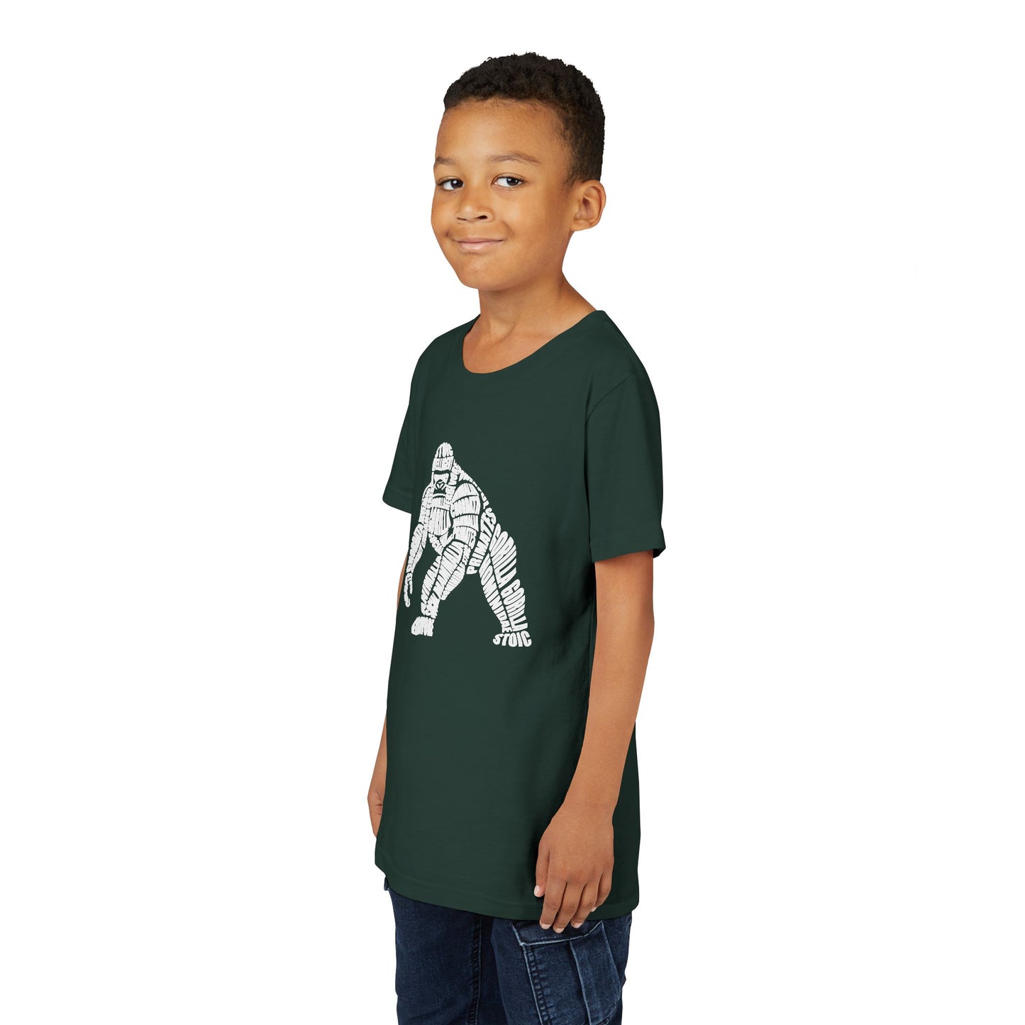 Gorilla Word Art Youth Tee Shirt by Zoo Guide™
