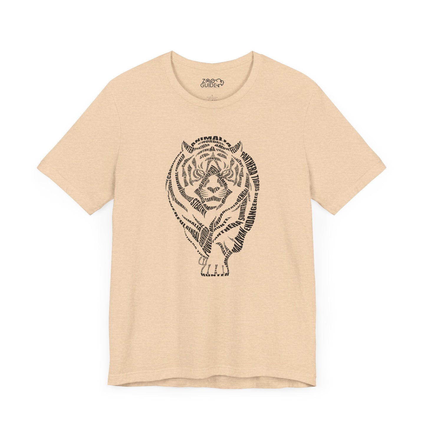 Tiger Word Art Adult Unisex Short Sleeve Tee