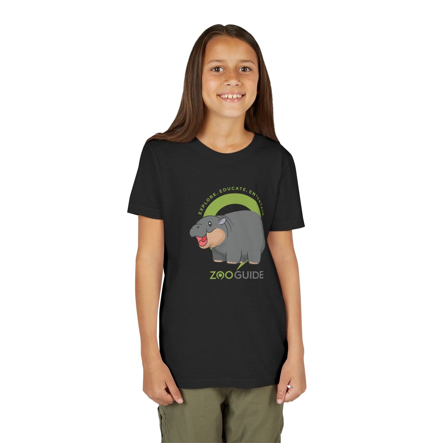Pygmy Hippo Open Mouth in Zoo Guide™ Waypoint Icon Youth Tee Shirt by Zoo Guide™